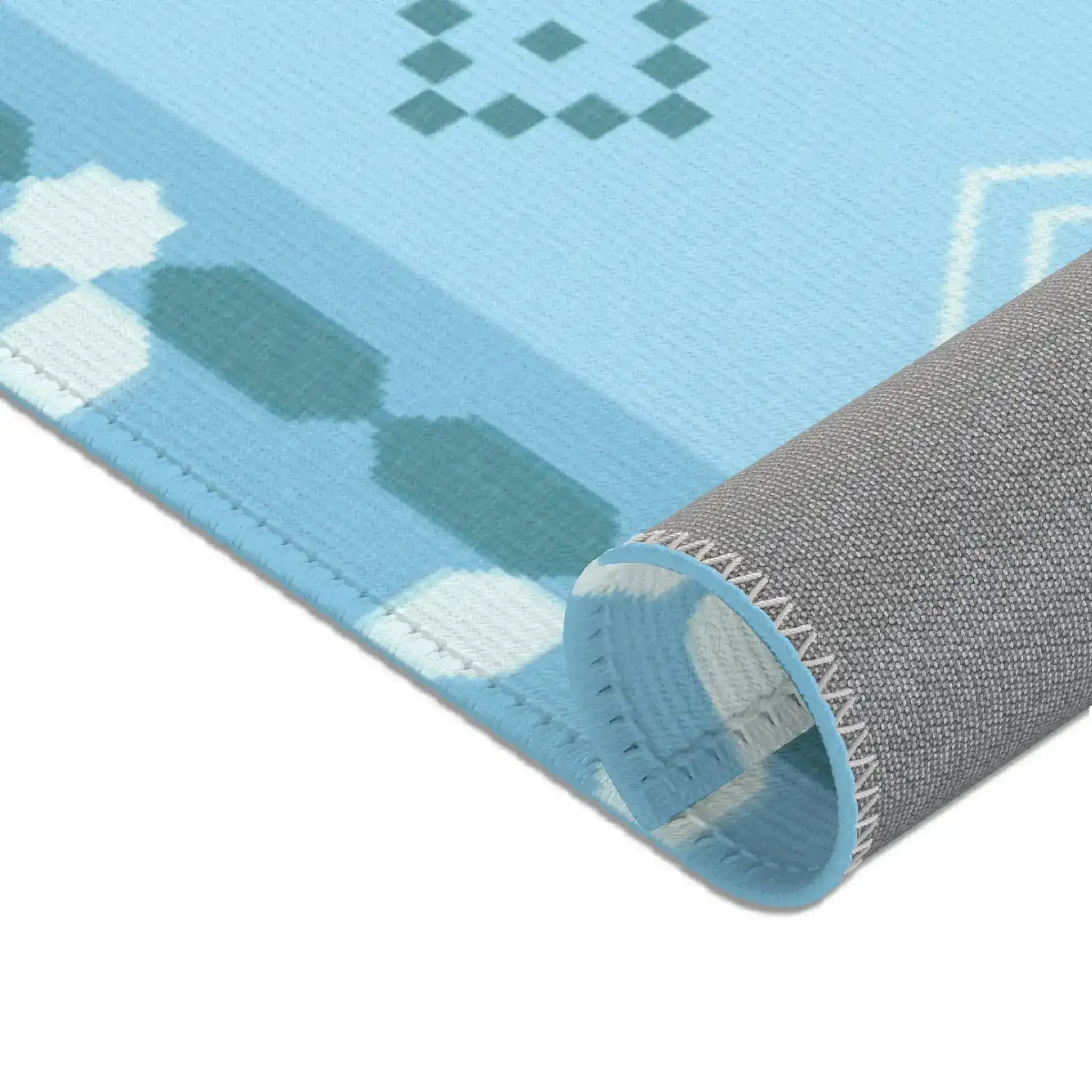 Chill Geometric Ice Blue Accent Rug - Image 9