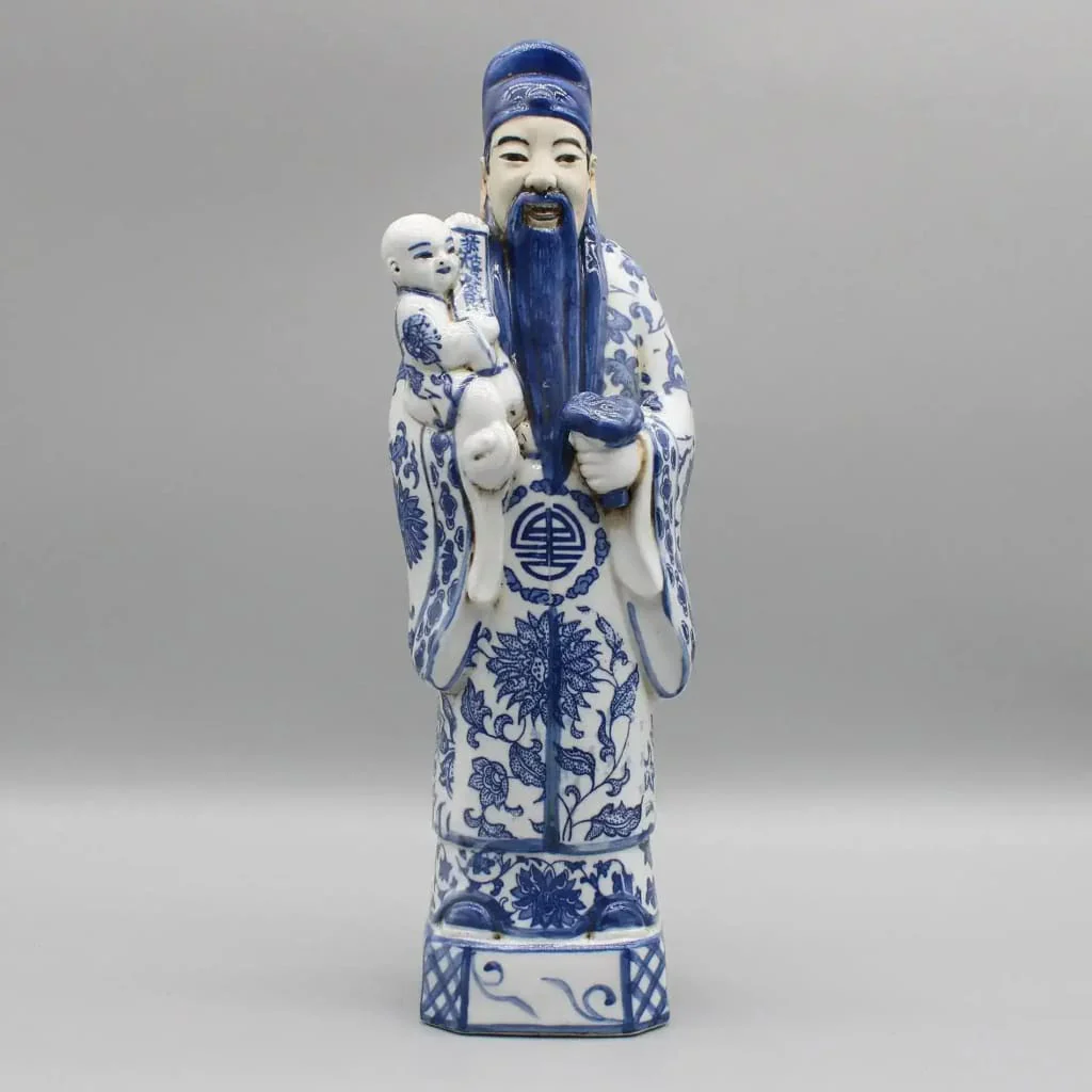 Chinese Gods Hand Painted Ceramic Figurines - Image 5