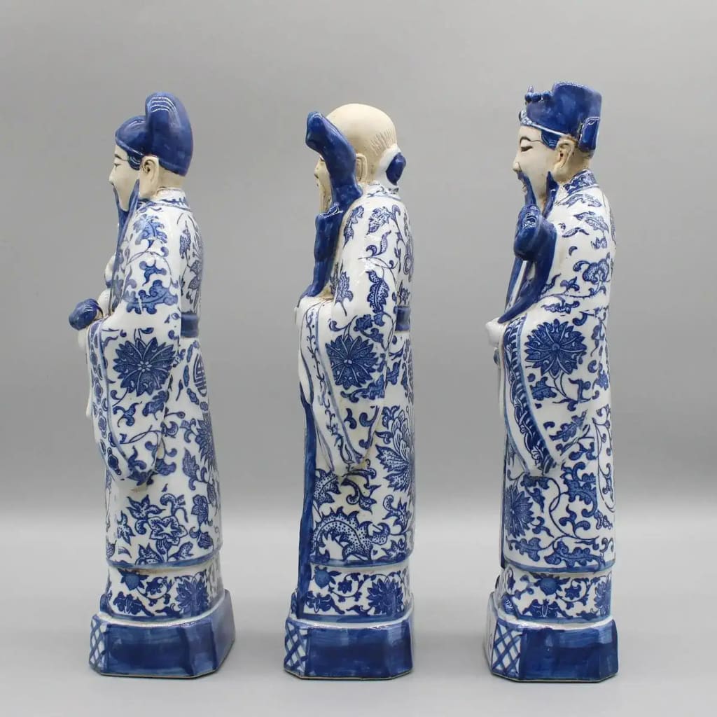 Chinese Gods Hand Painted Ceramic Figurines - Image 8