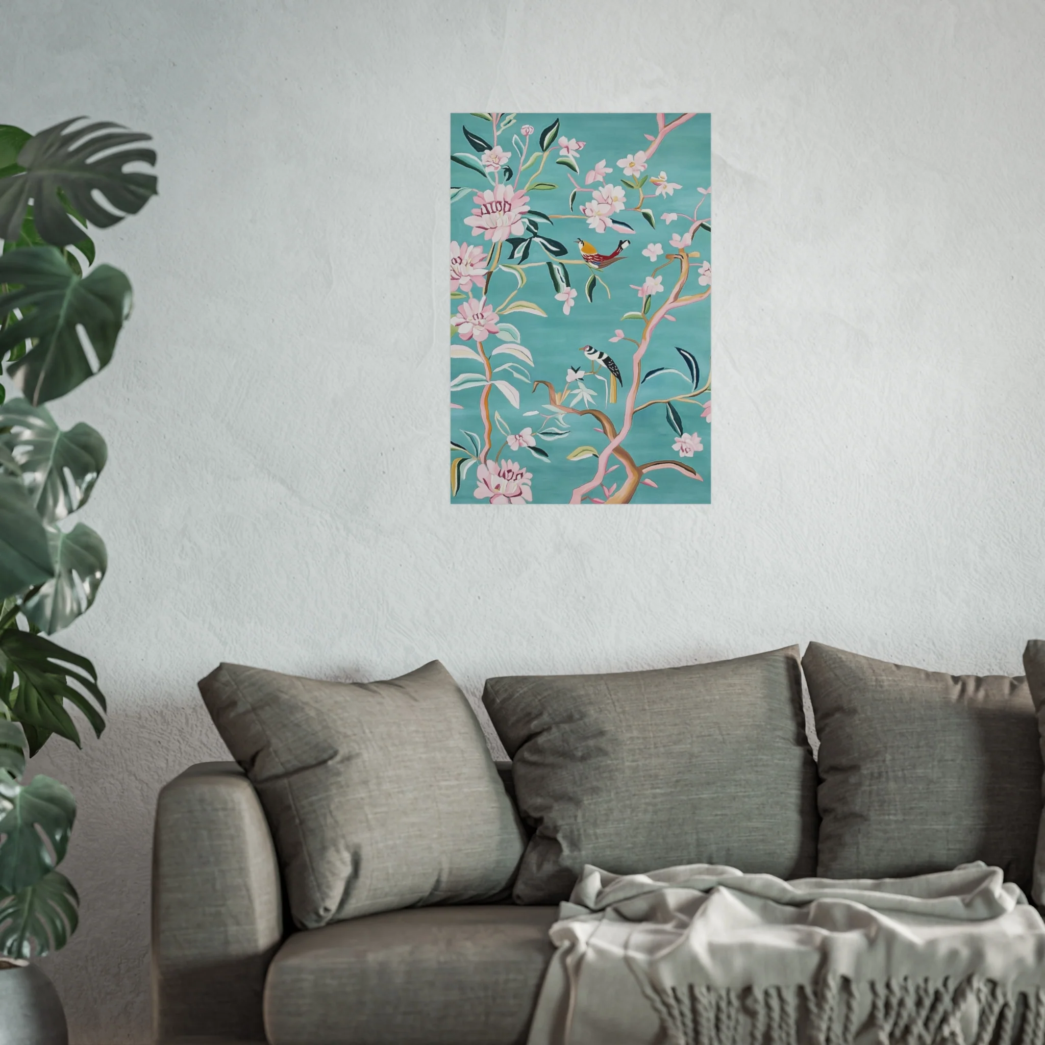 Chinoiserie Birds and Cherry Blossom Fine Art Poster - Image 37