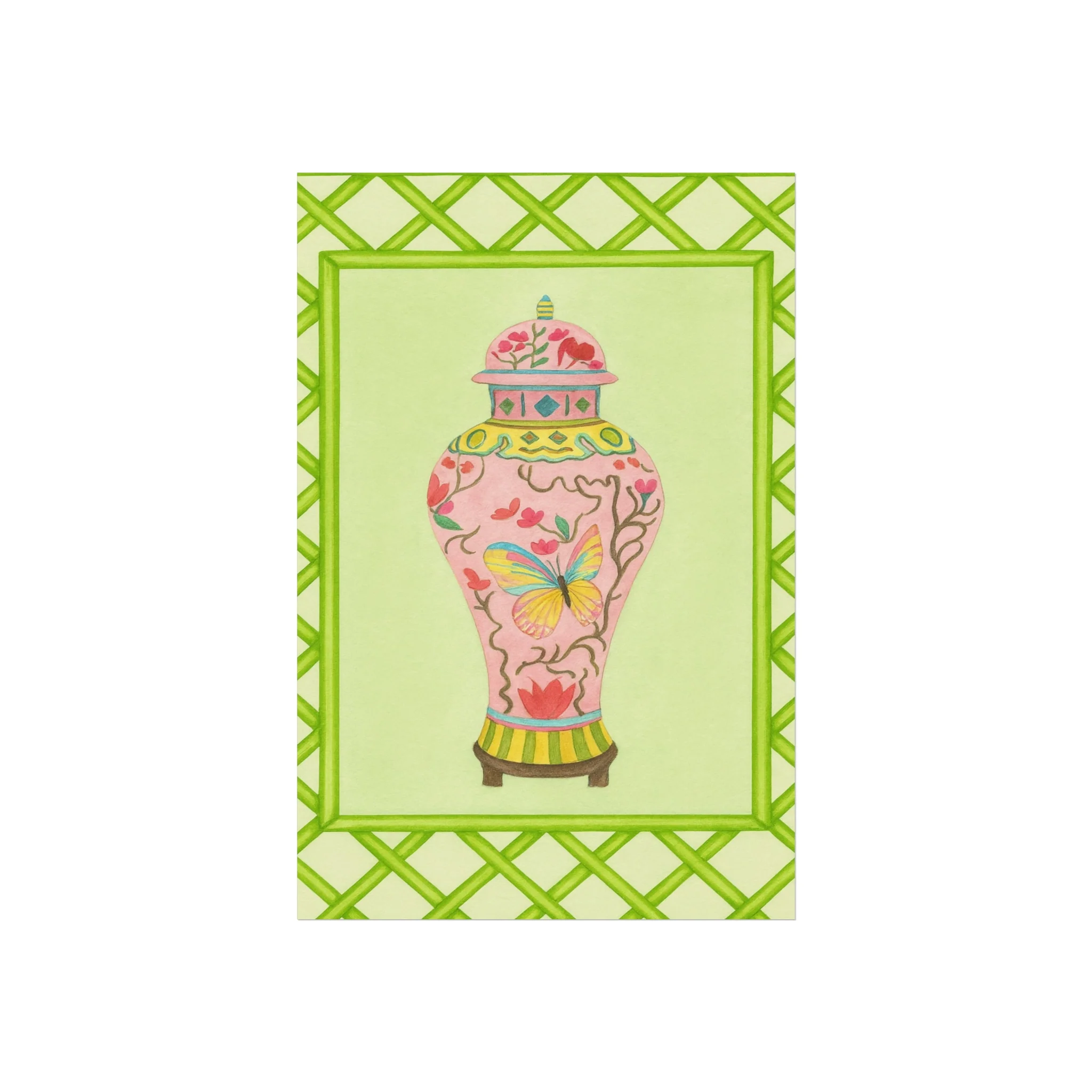 Chinoiserie Butterfly Ginger Vase Fine Art Poster - Image 2