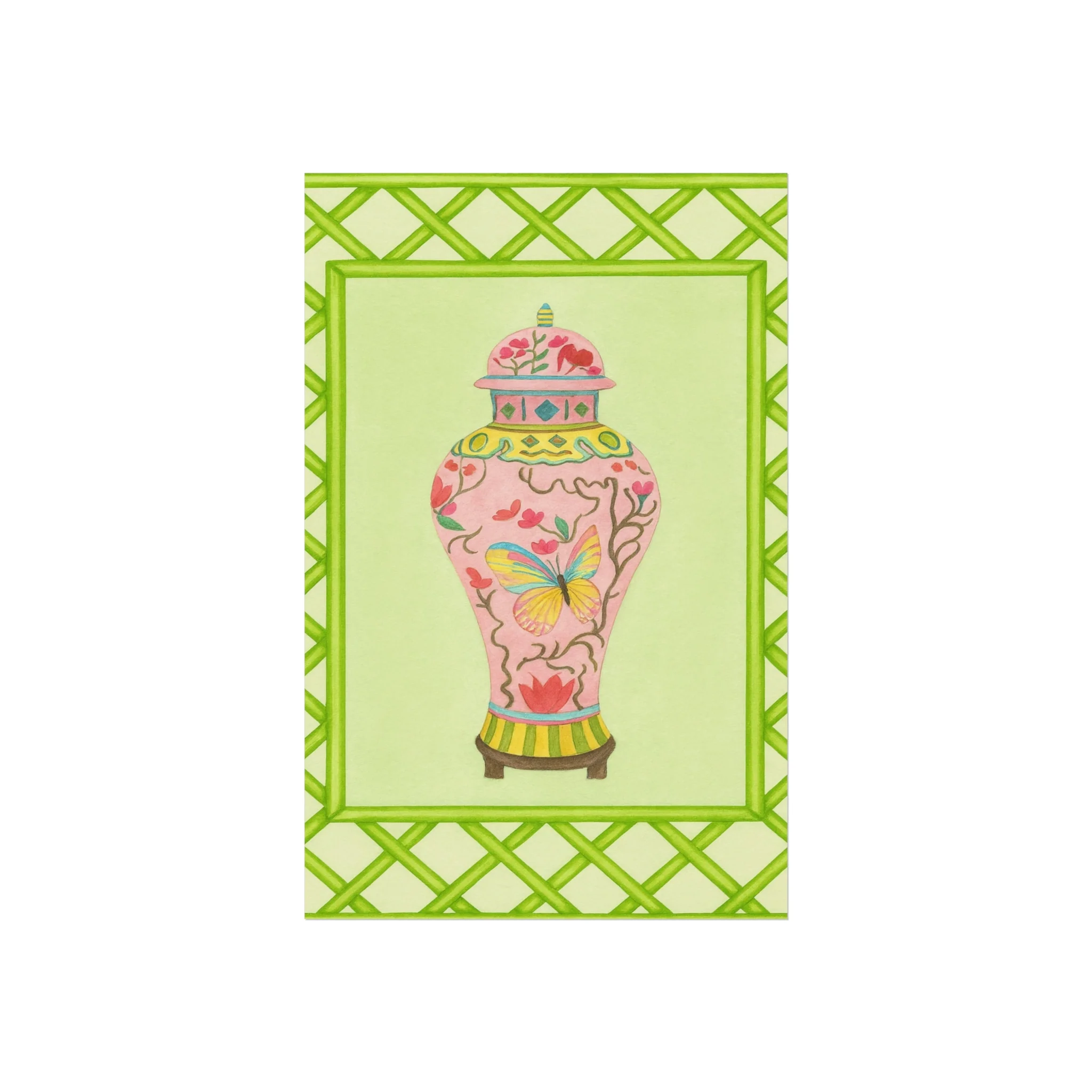 Chinoiserie Butterfly Ginger Vase Fine Art Poster - Image 5