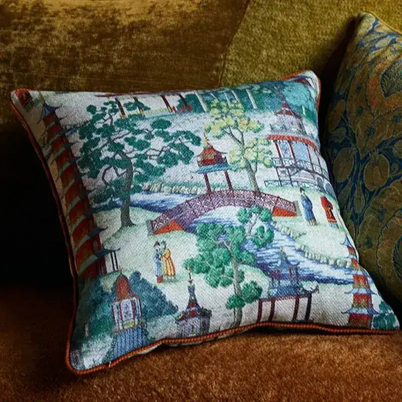Chinoiserie Courtyard Throw Pillow Cover - Image 10