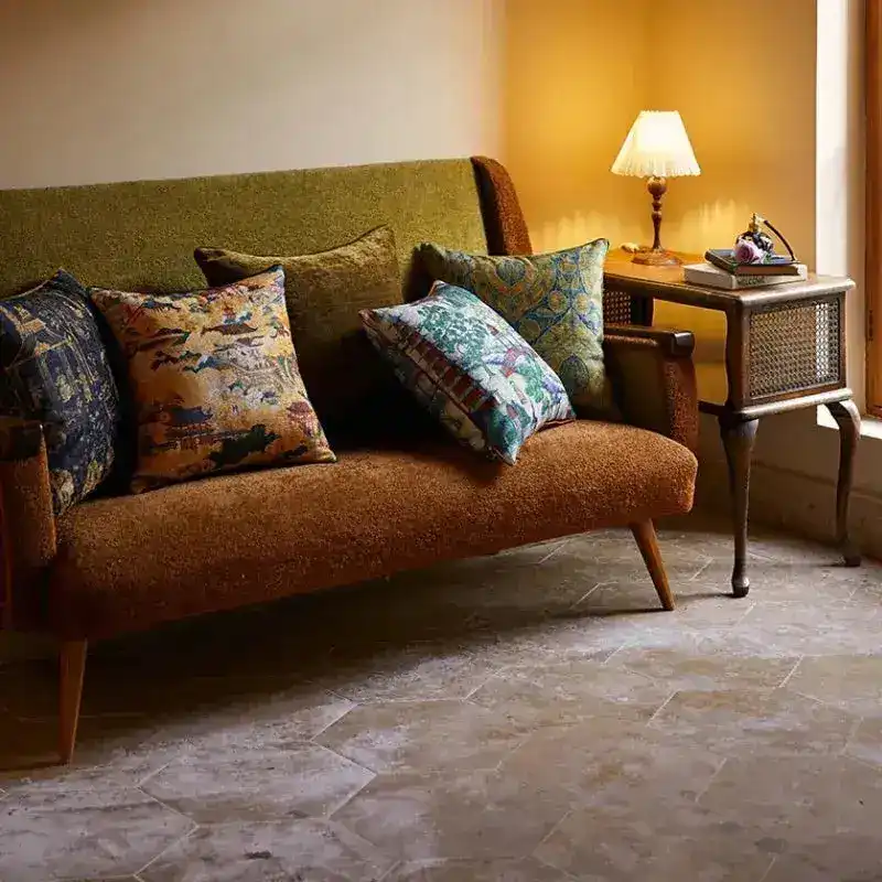 Chinoiserie Courtyard Throw Pillow Cover - Image 2