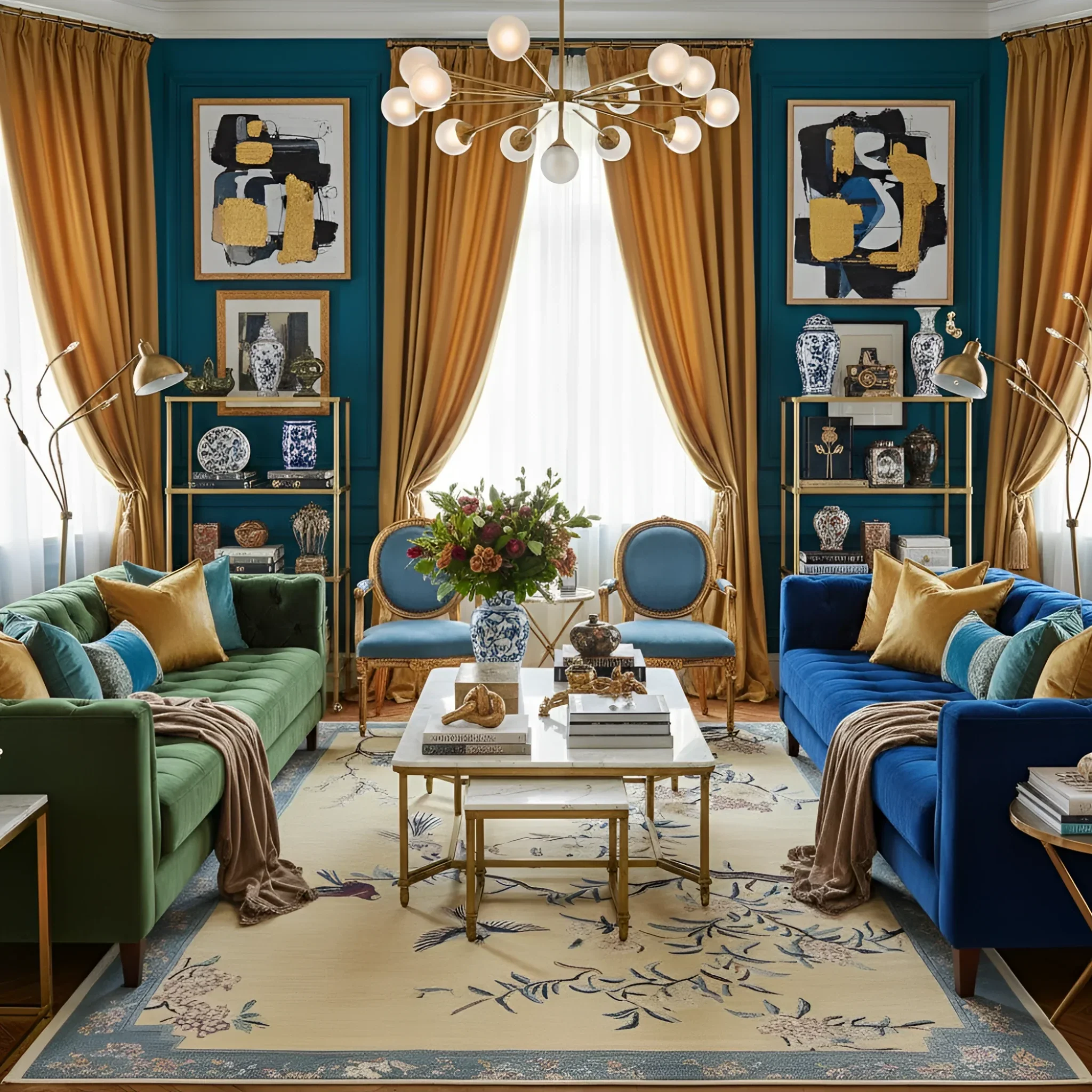 Chinoiserie Dreamscape Hand Tufted Rug - Image 3