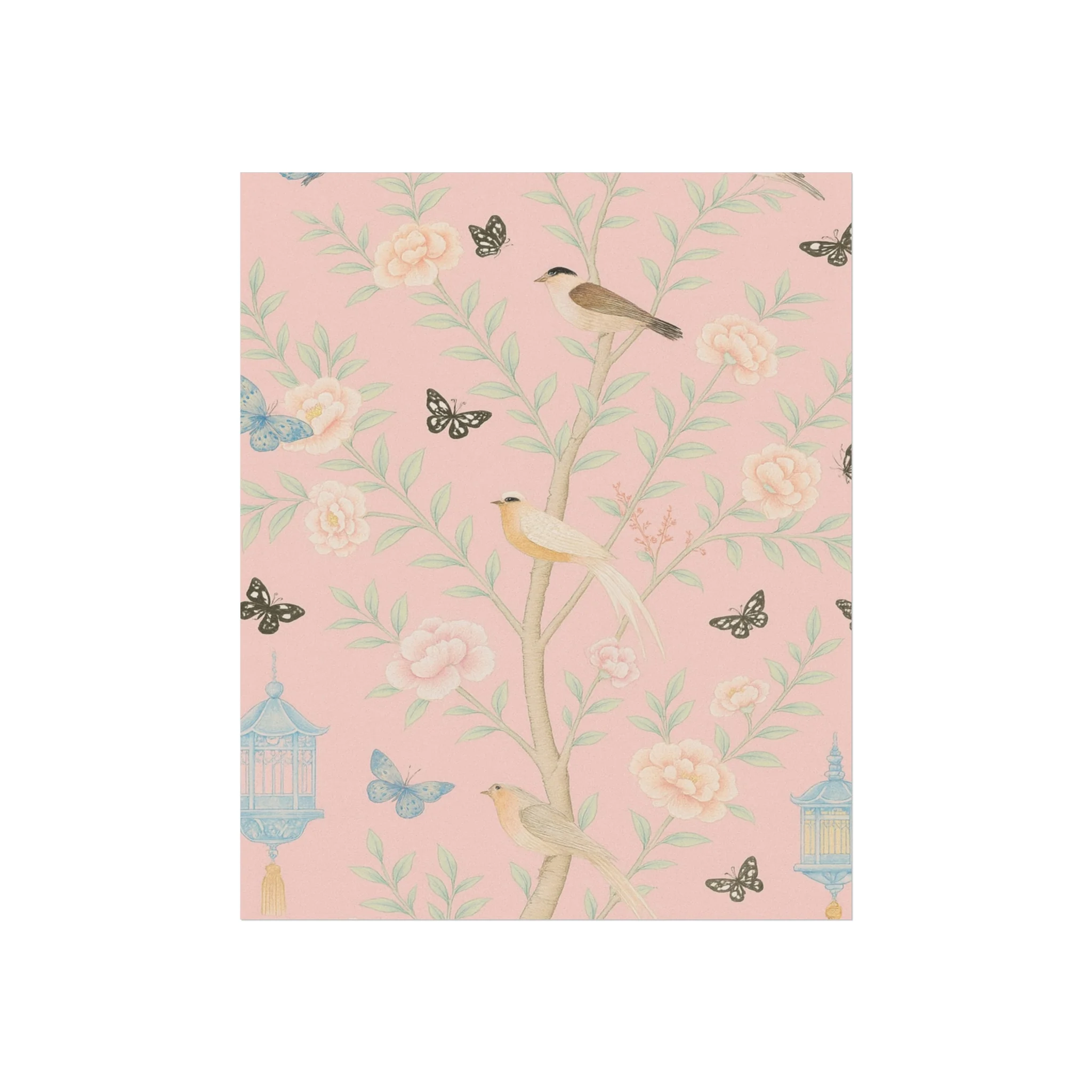 Chinoiserie Feathers and Lanterns Fine Art Poster - Image 3