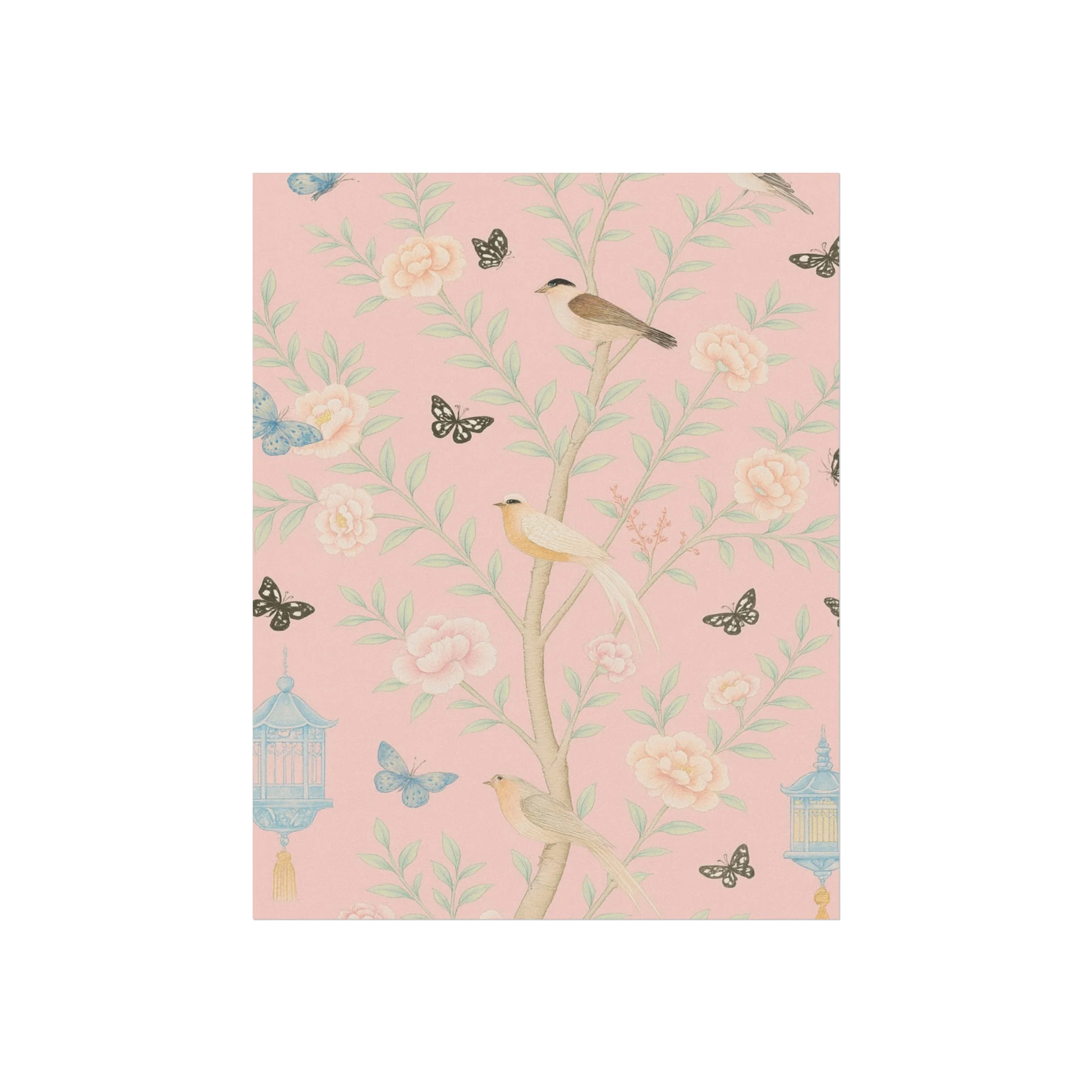 Chinoiserie Feathers and Lanterns Fine Art Poster - Image 4