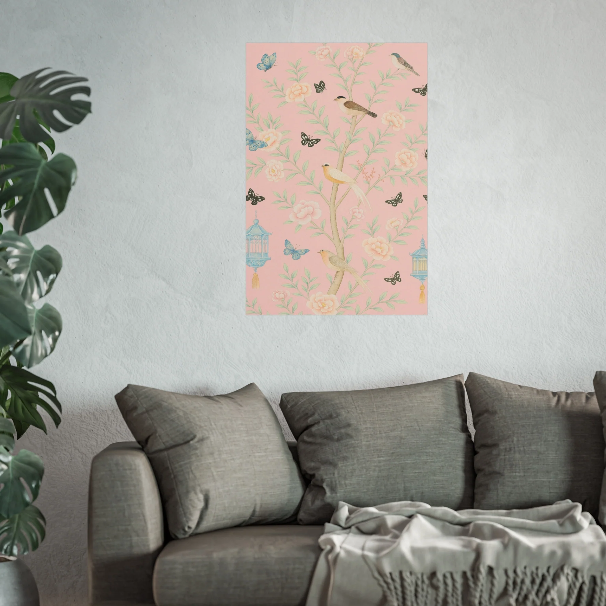 Chinoiserie Feathers and Lanterns Fine Art Poster - Image 43