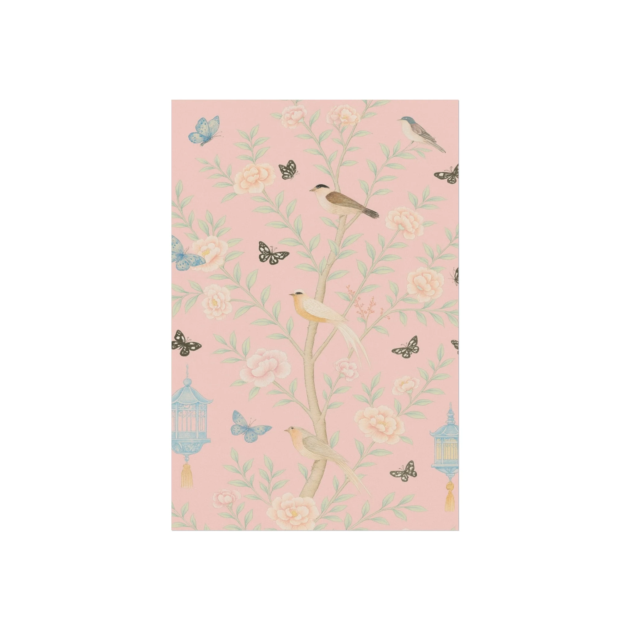 Chinoiserie Feathers and Lanterns Fine Art Poster - Image 7