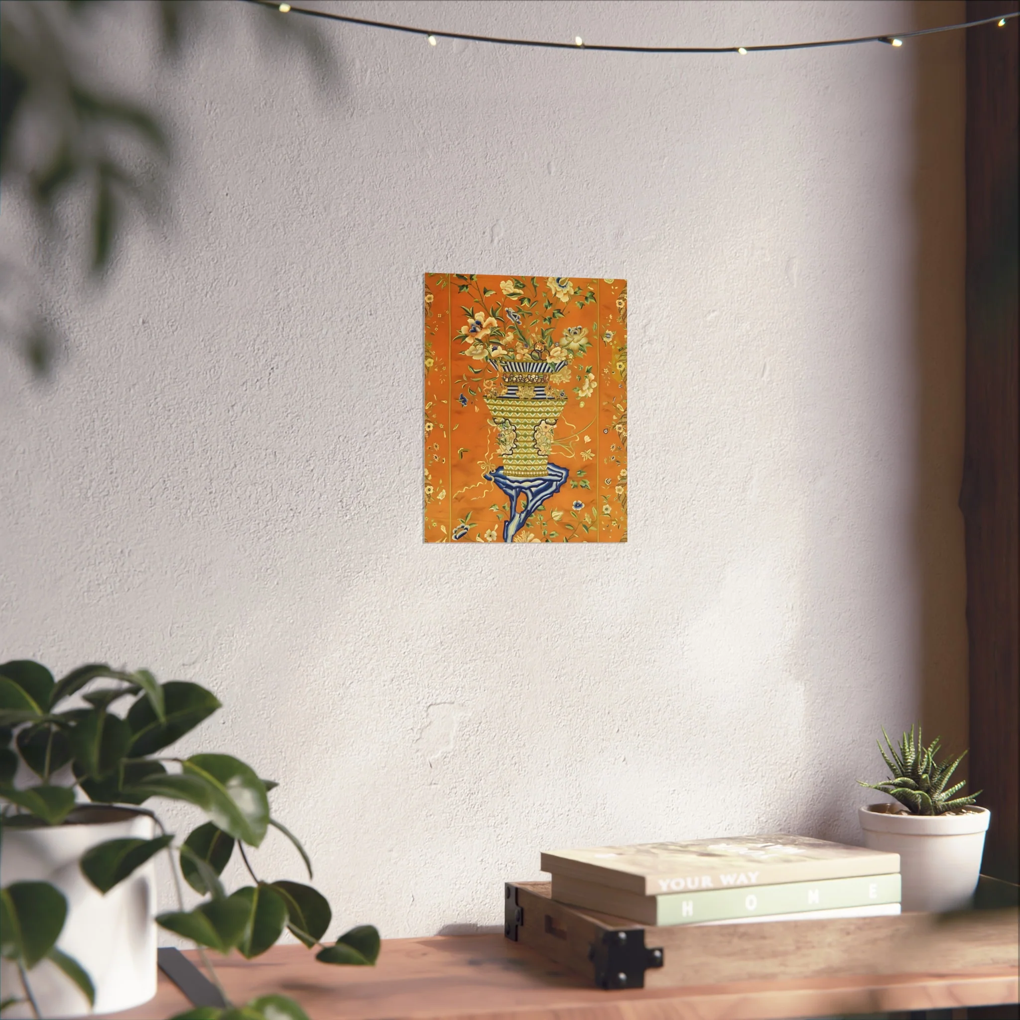 Chinoiserie Floral Vase Fine Art Poster - Orange - Image 18