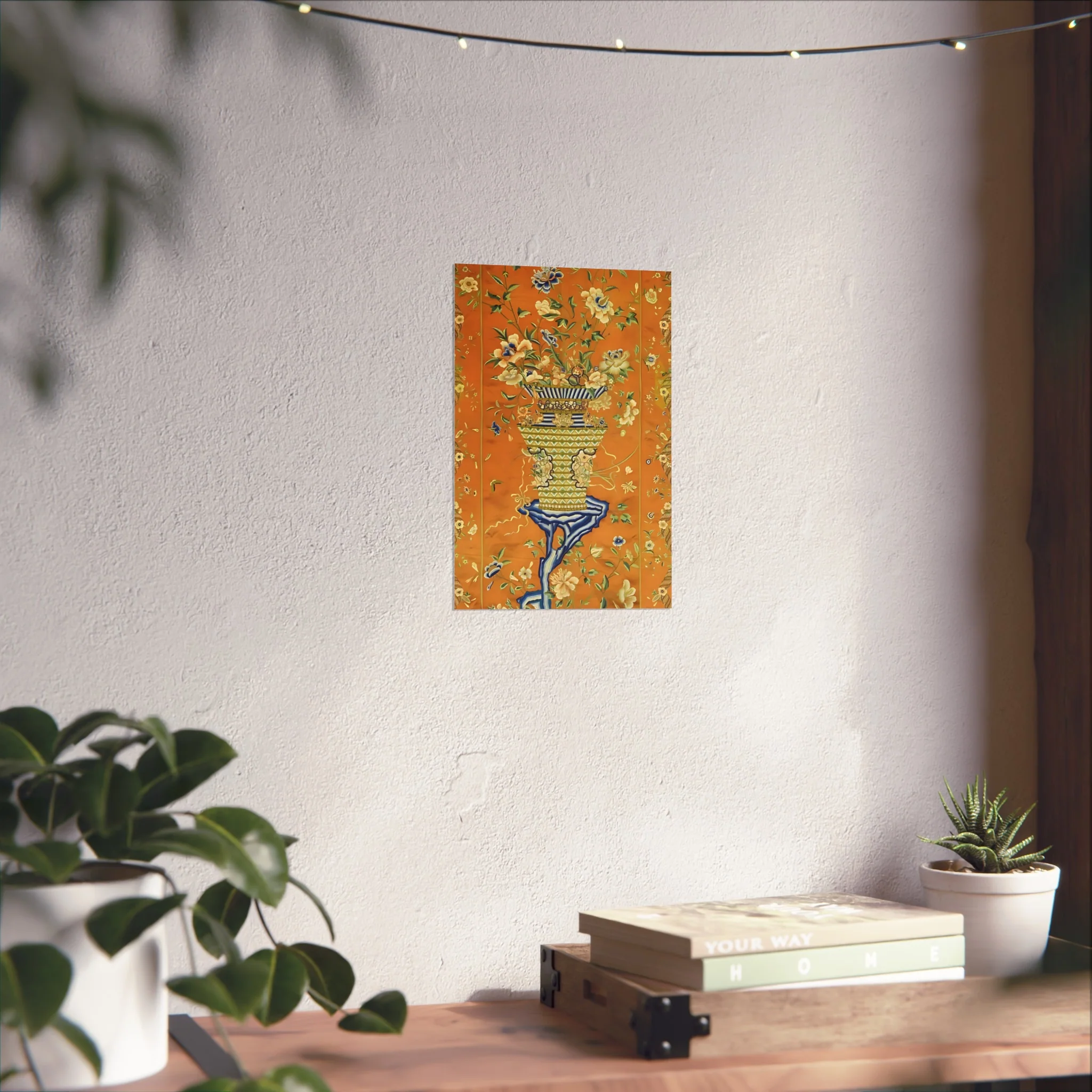 Chinoiserie Floral Vase Fine Art Poster - Orange - Image 20