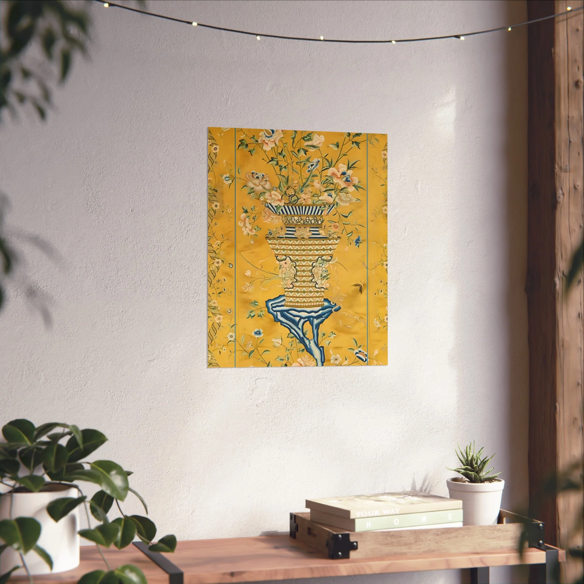 Chinoiserie Floral Vase Fine Art Poster - Yellow - Image 32