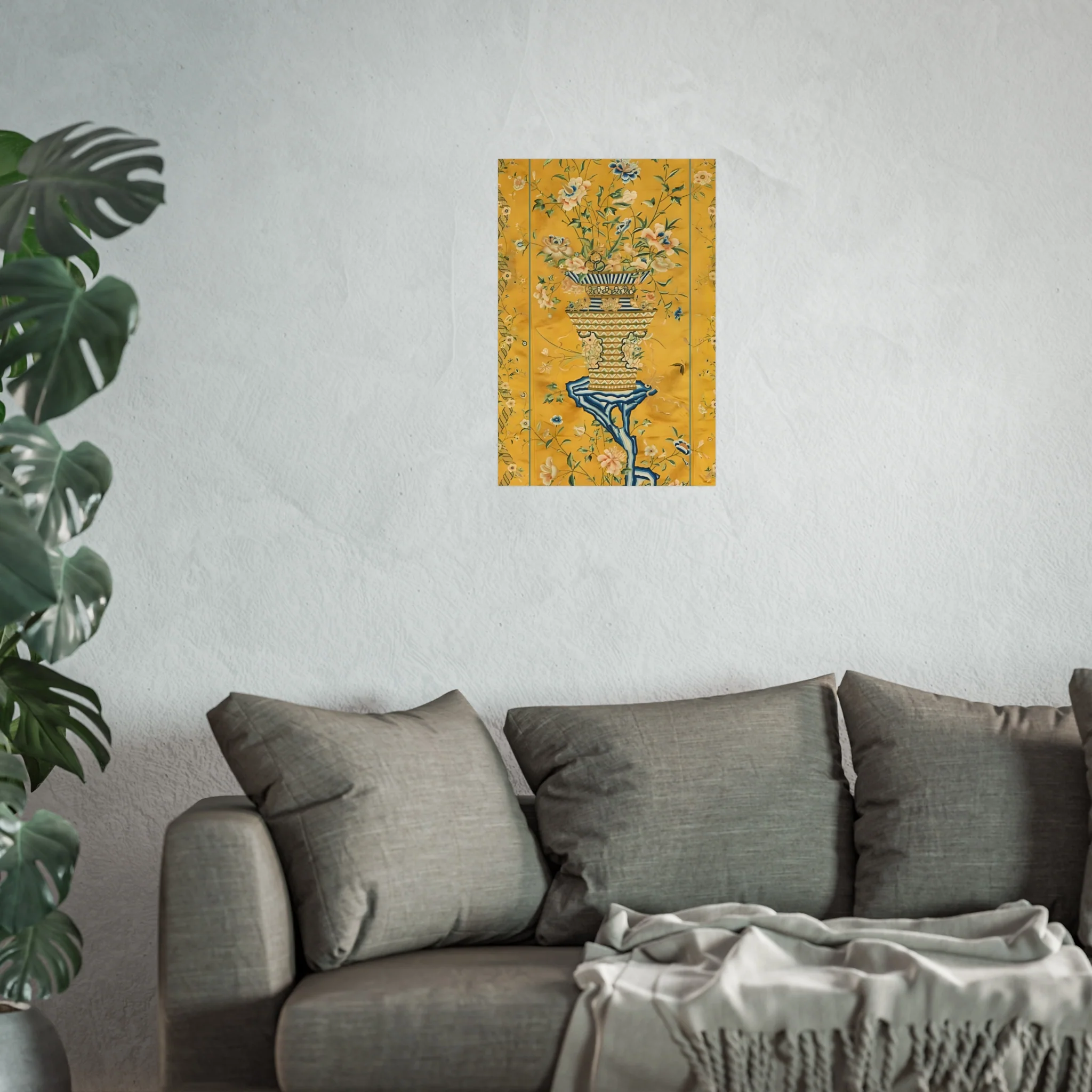 Chinoiserie Floral Vase Fine Art Poster - Yellow - Image 33