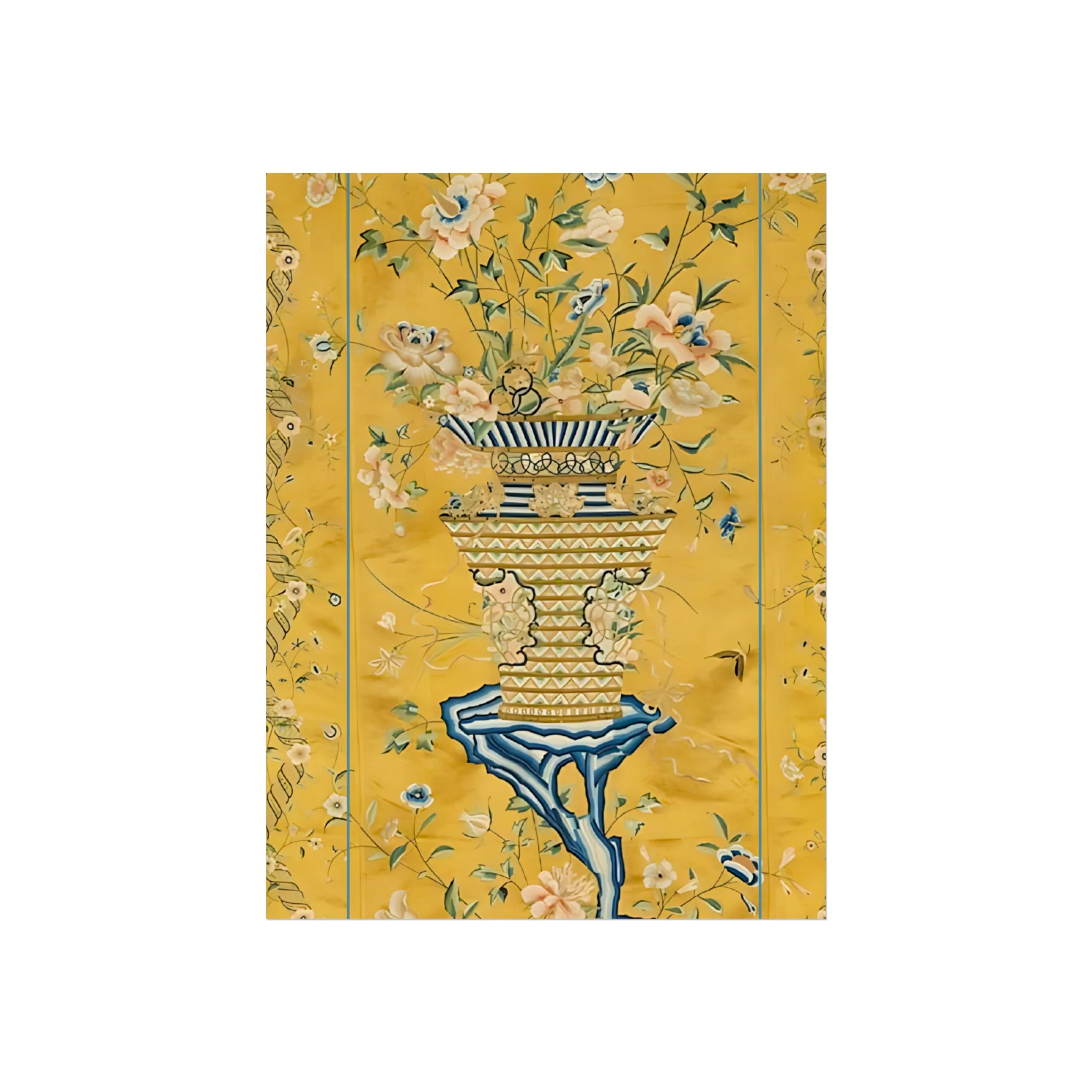 Chinoiserie Floral Vase Fine Art Poster - Yellow - Image 6
