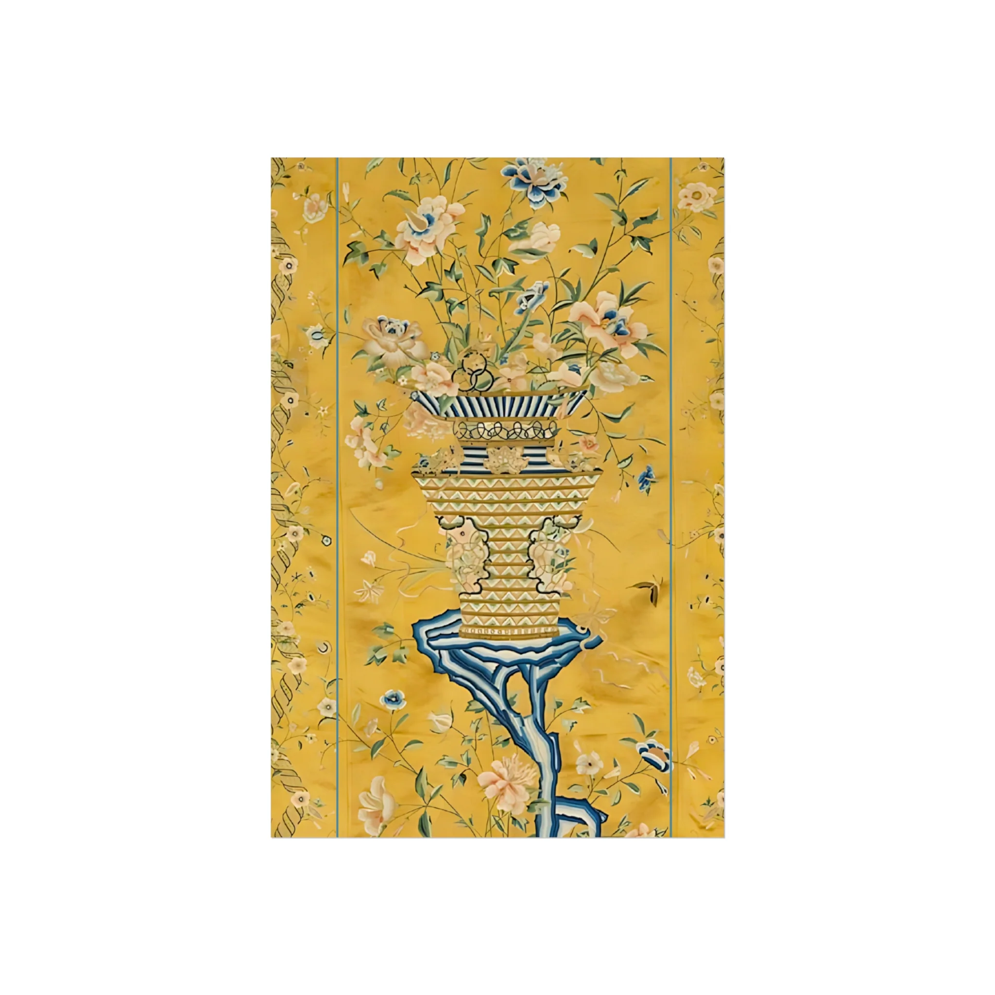 Chinoiserie Floral Vase Fine Art Poster - Yellow - Image 7