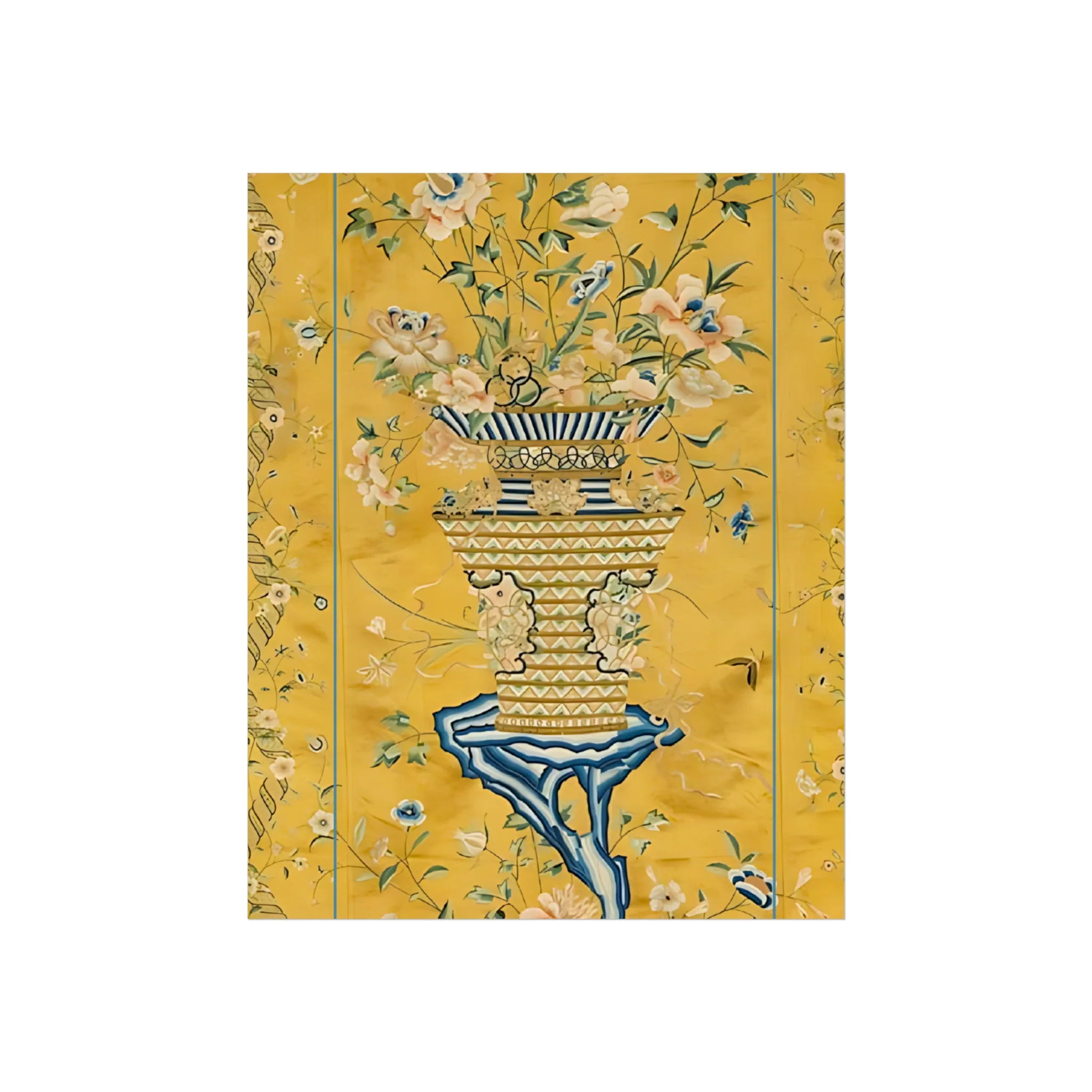 Chinoiserie Floral Vase Fine Art Poster - Yellow - Image 8