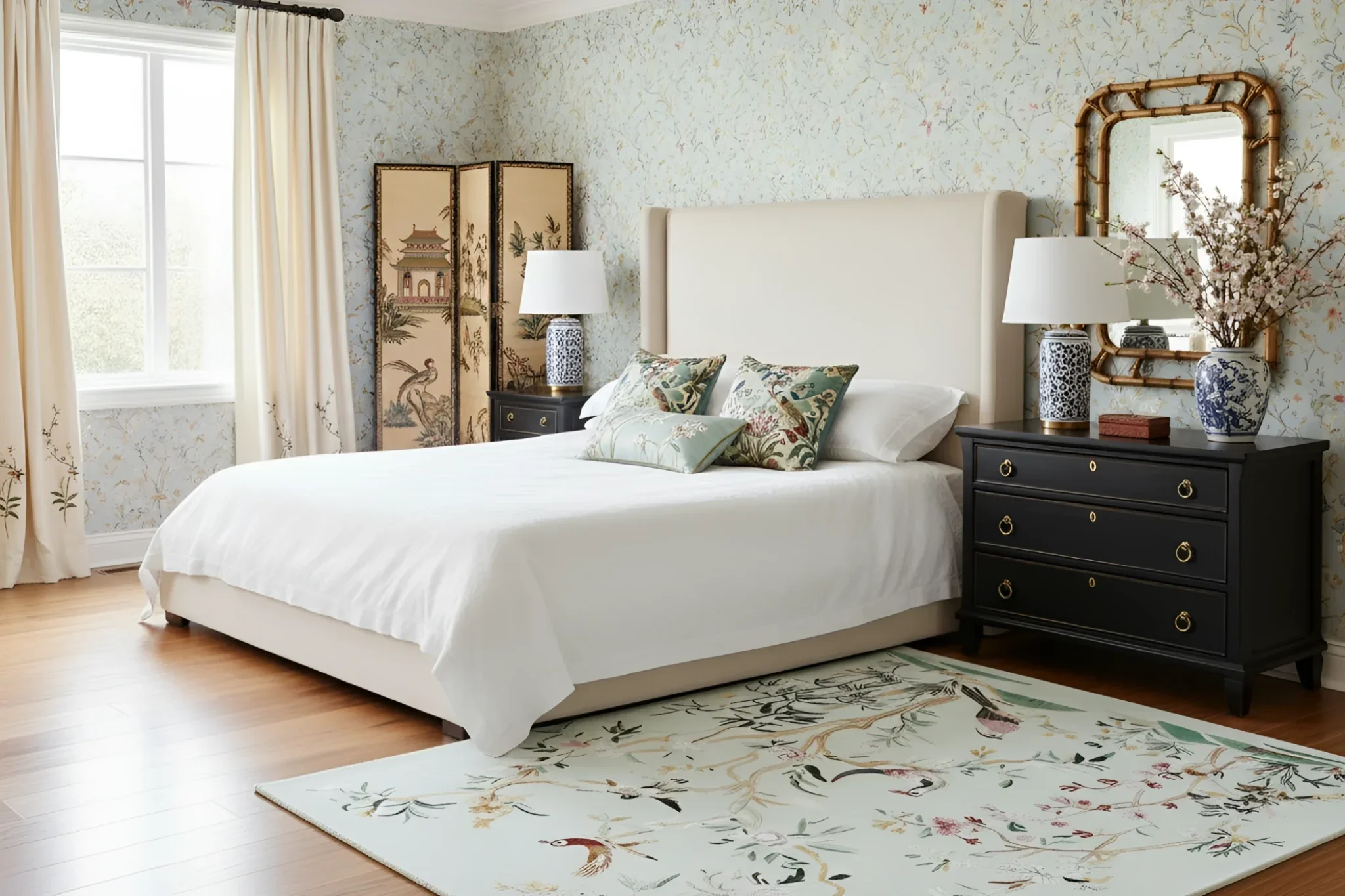 Chinoiserie Garden Bliss Hand Tufted Rug - Image 2