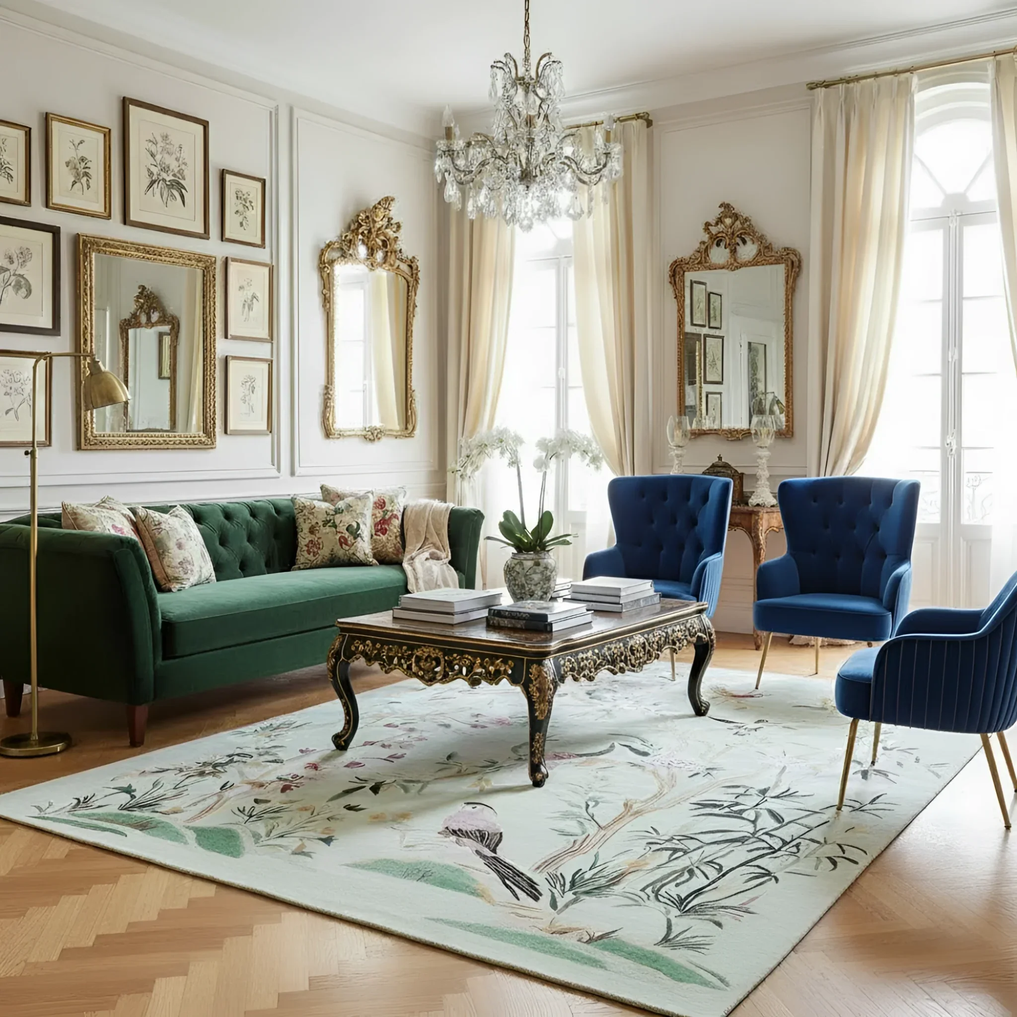 Chinoiserie Garden Bliss Hand Tufted Rug - Image 3