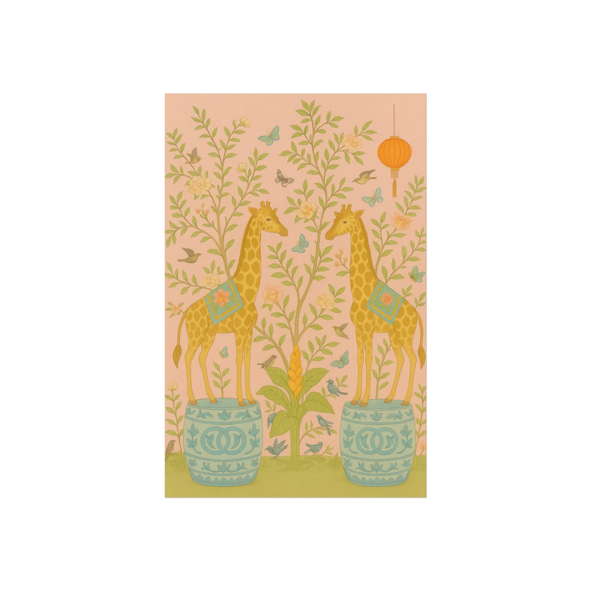 Chinoiserie Giraffe Twins Fine Art Poster - Image 12