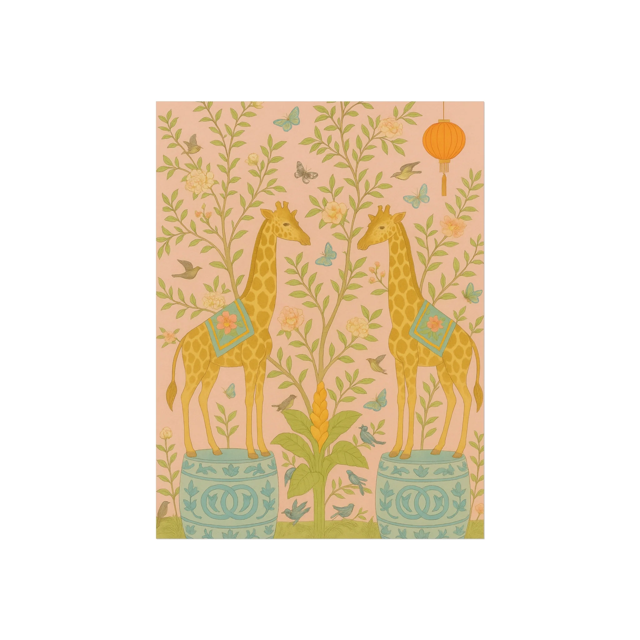 Chinoiserie Giraffe Twins Fine Art Poster - Image 13