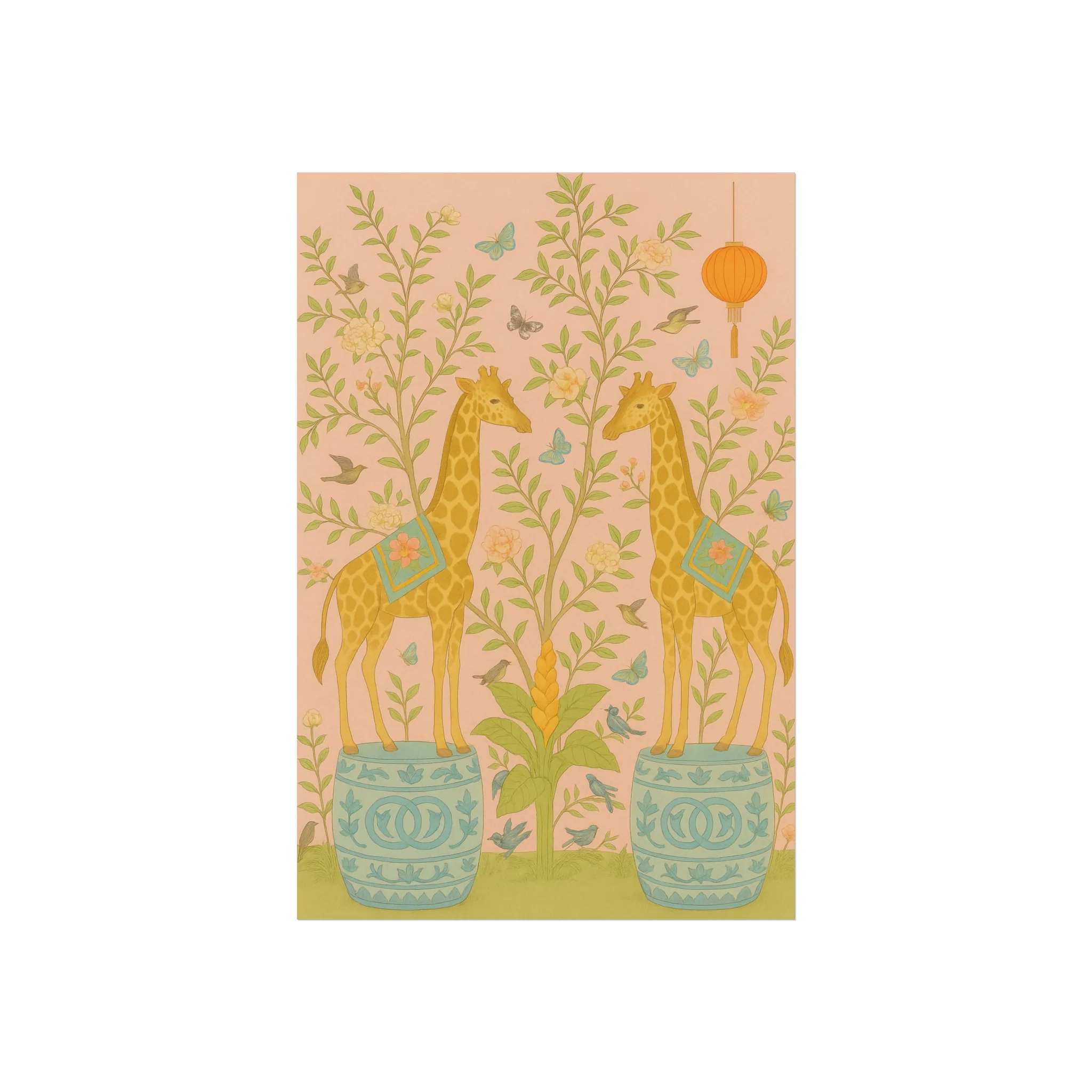 Chinoiserie Giraffe Twins Fine Art Poster - Image 14