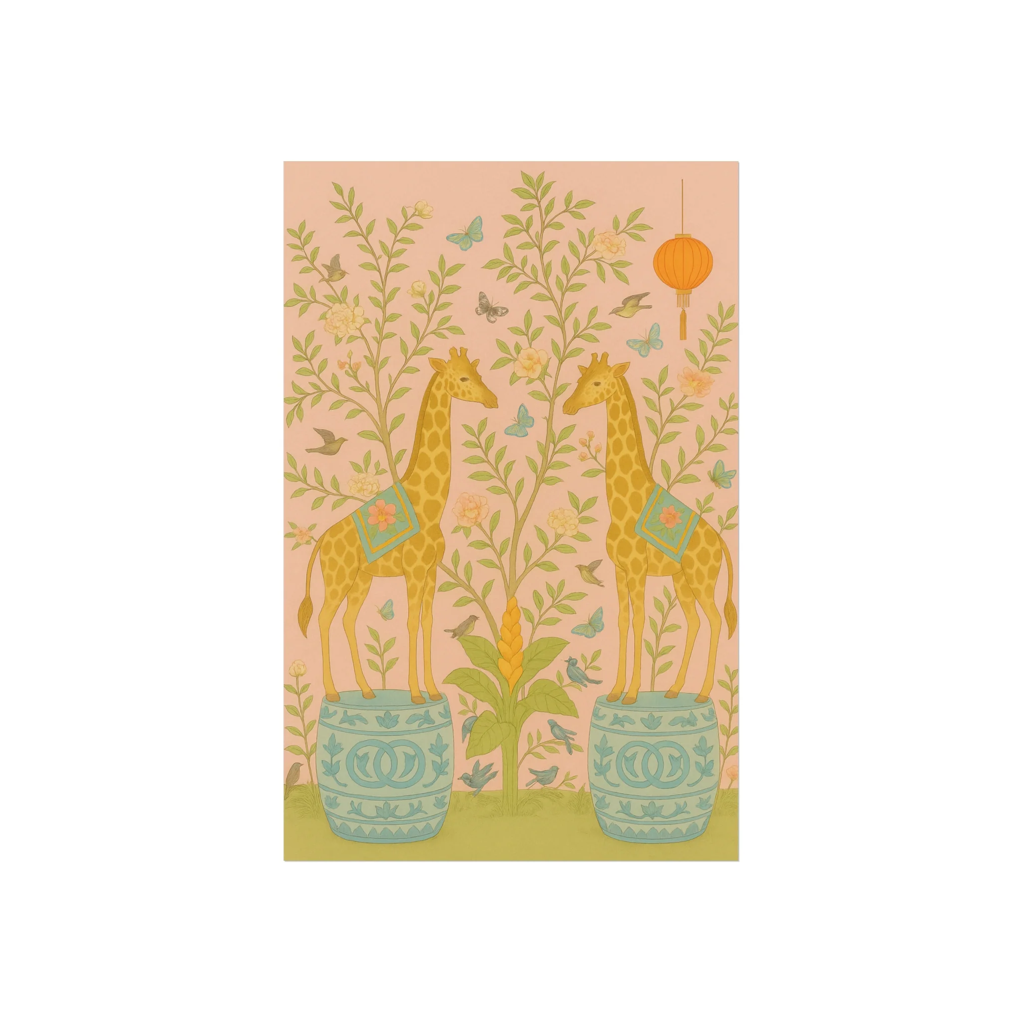 Chinoiserie Giraffe Twins Fine Art Poster - Image 15