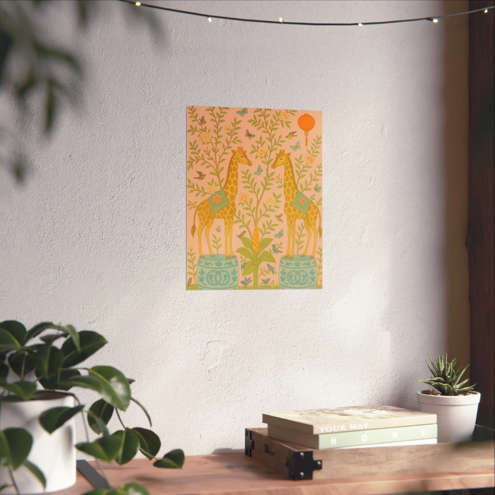 Chinoiserie Giraffe Twins Fine Art Poster - Image 24