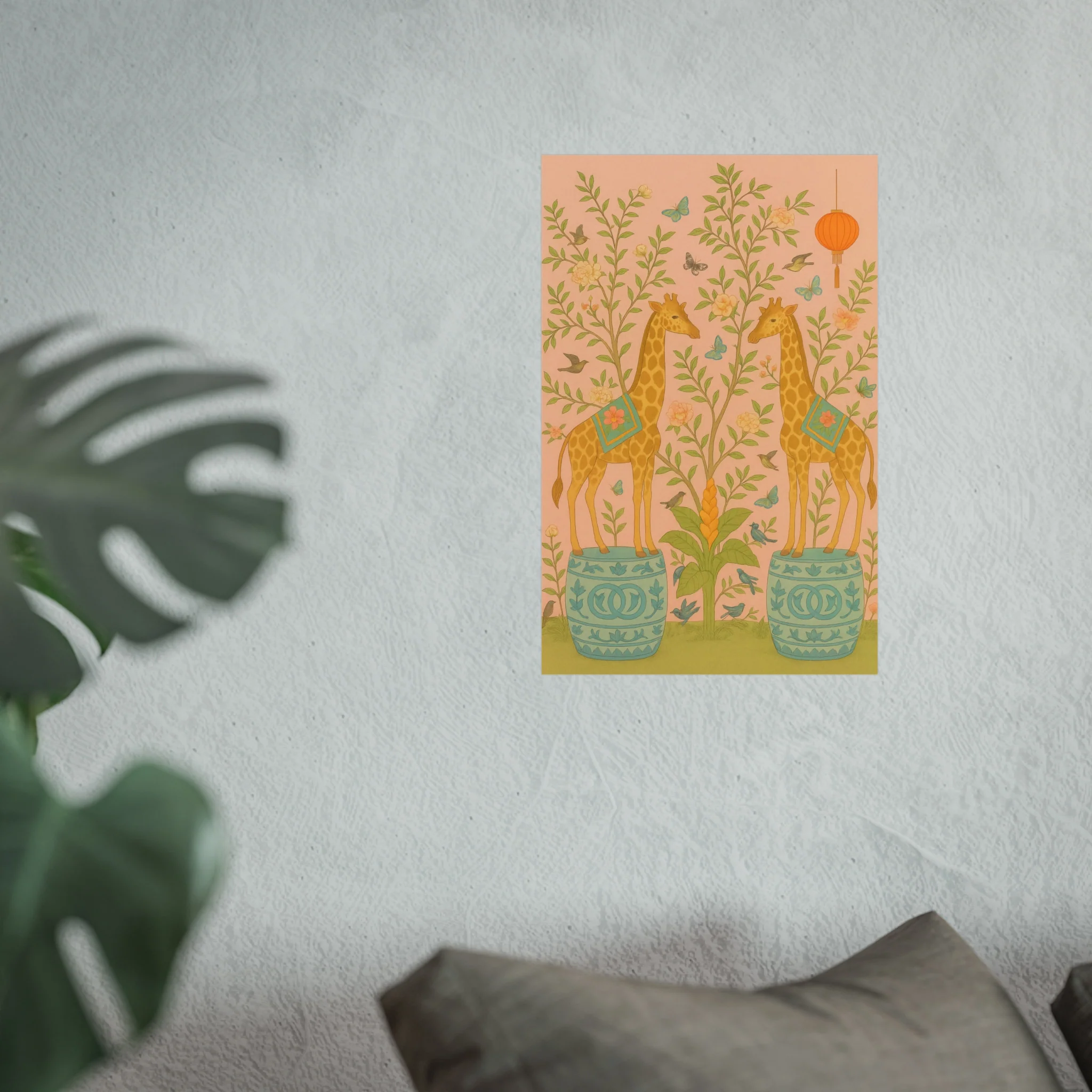 Chinoiserie Giraffe Twins Fine Art Poster - Image 25