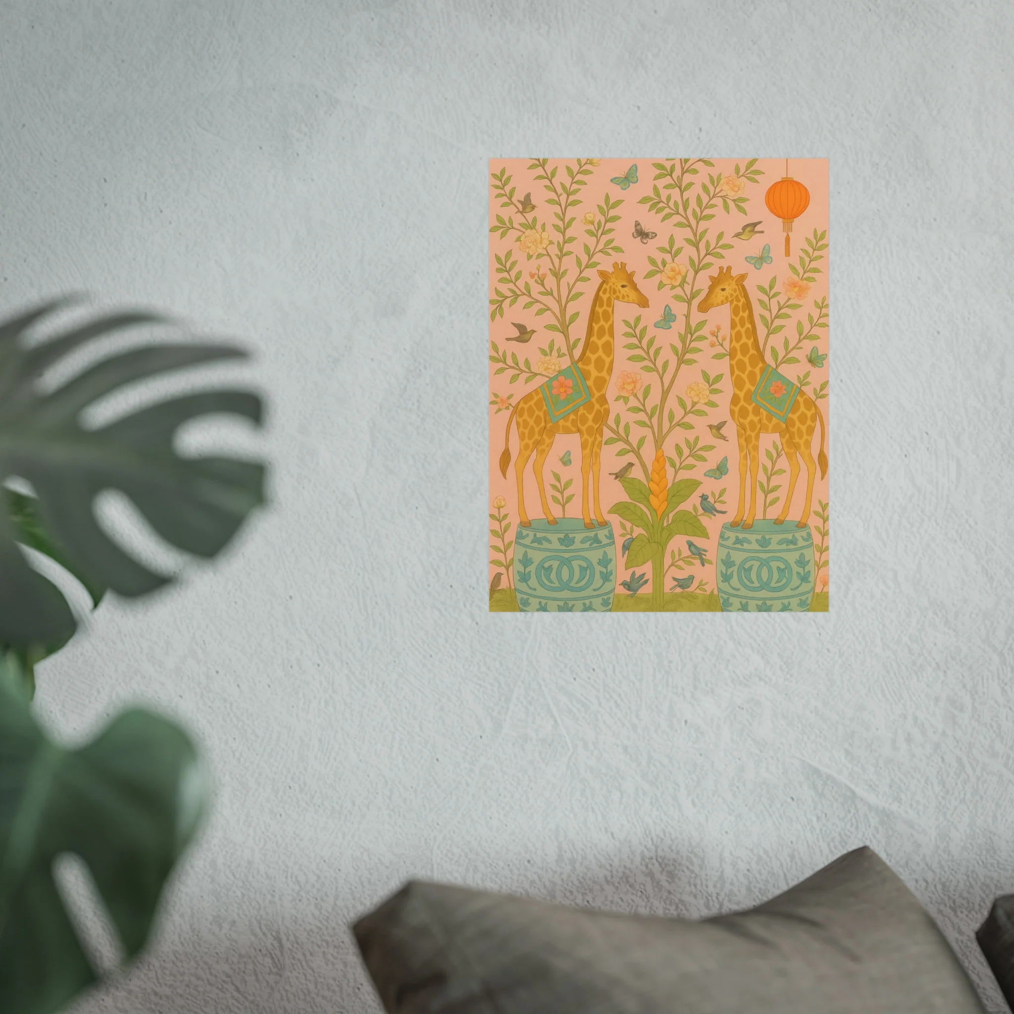 Chinoiserie Giraffe Twins Fine Art Poster - Image 27