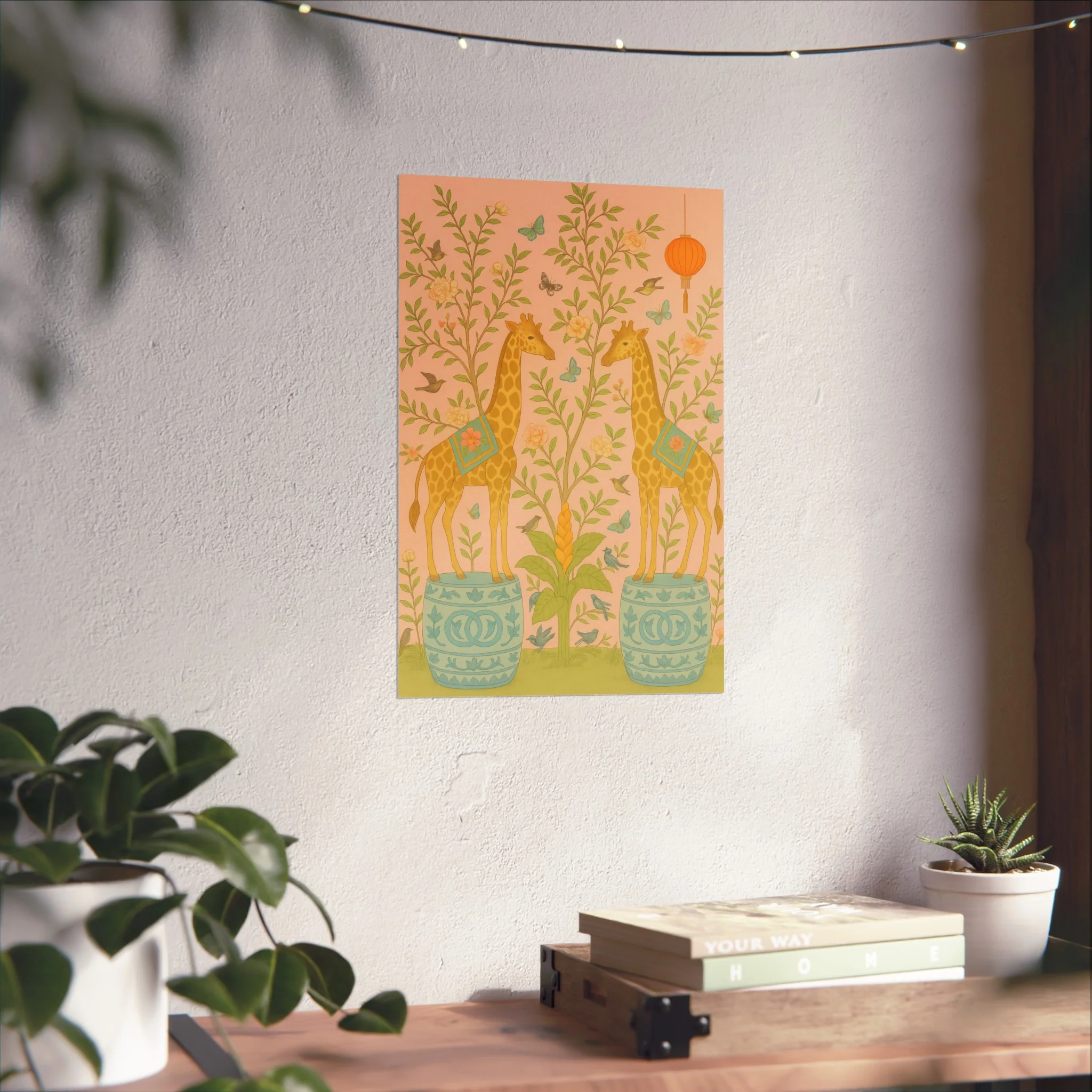 Chinoiserie Giraffe Twins Fine Art Poster - Image 30