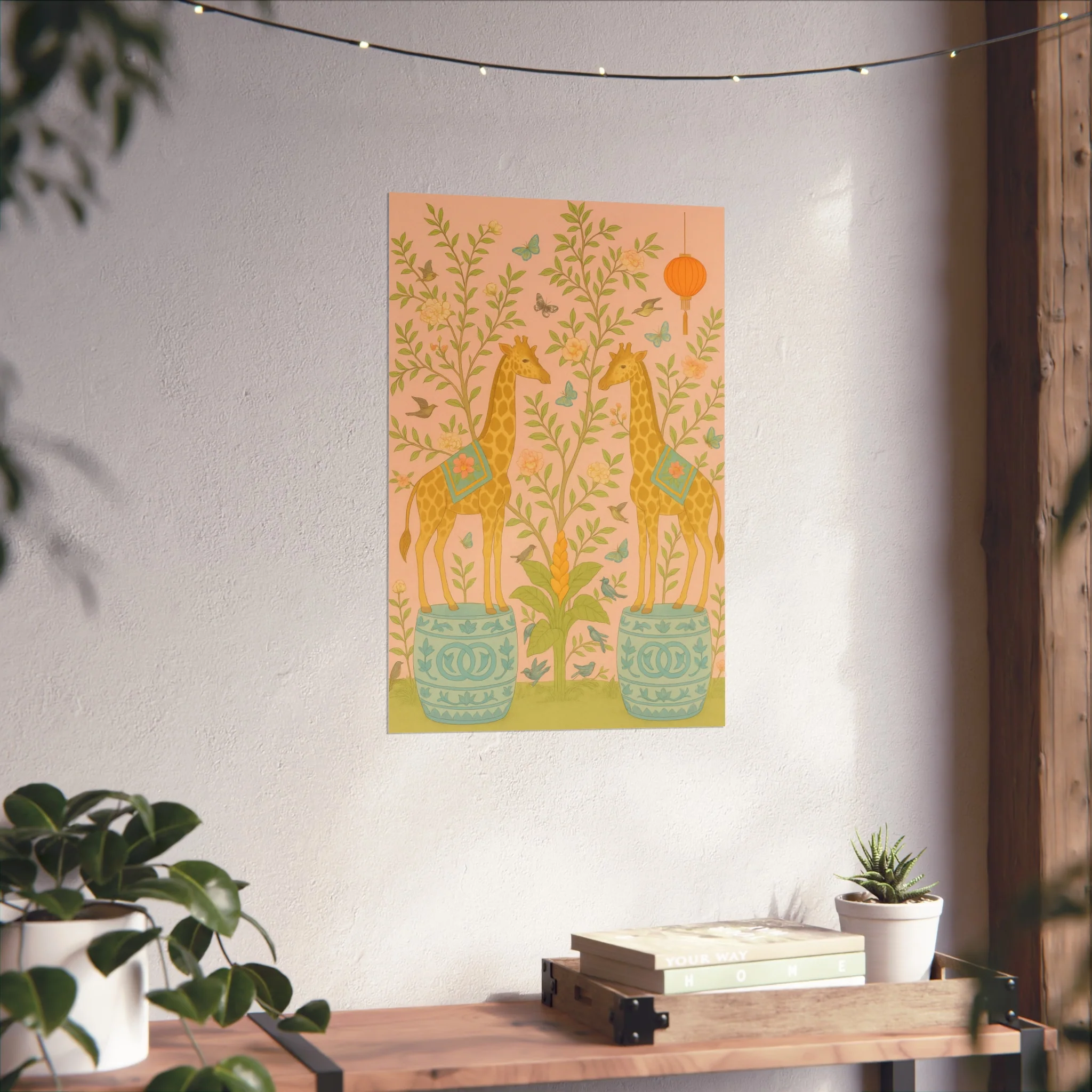Chinoiserie Giraffe Twins Fine Art Poster - Image 34