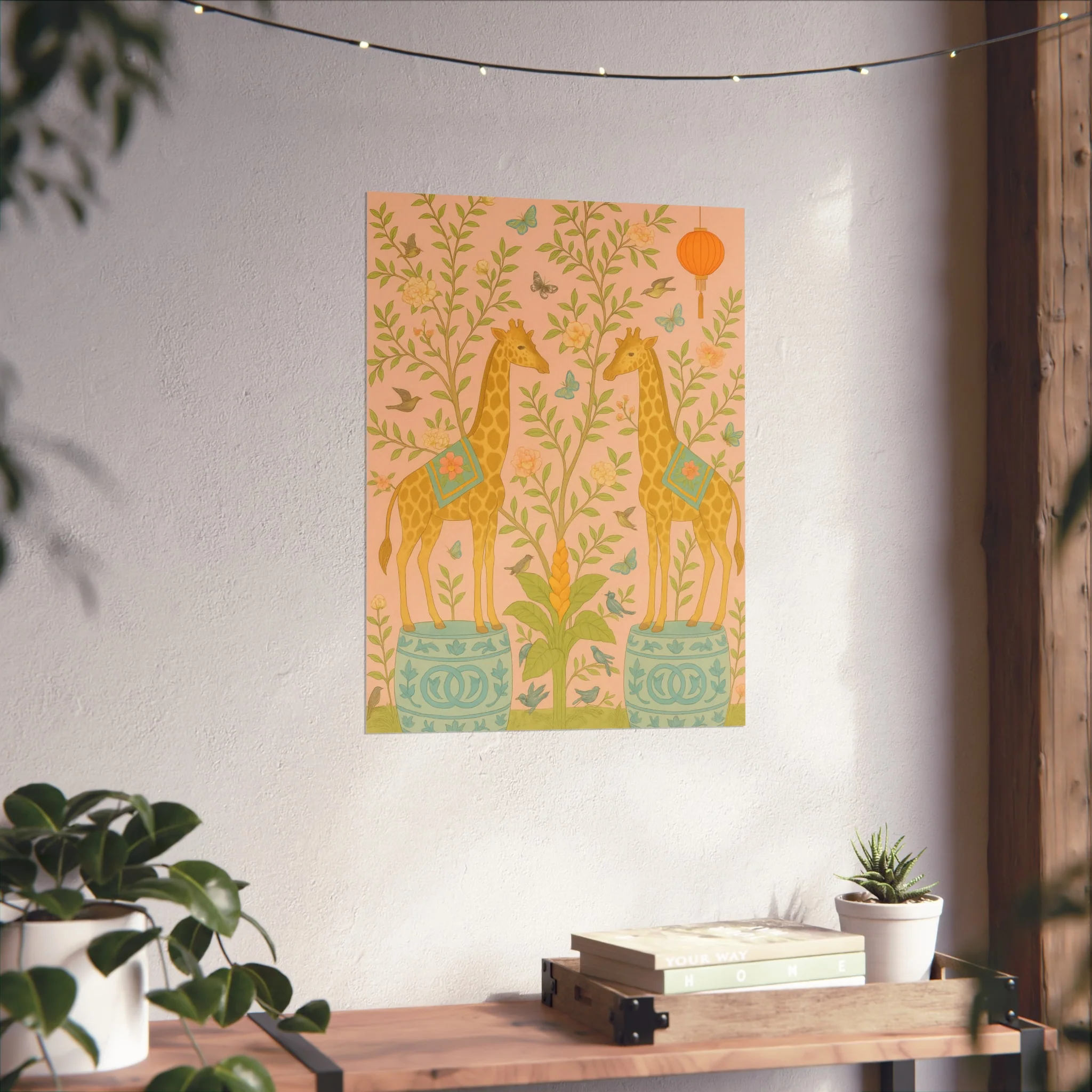 Chinoiserie Giraffe Twins Fine Art Poster - Image 36