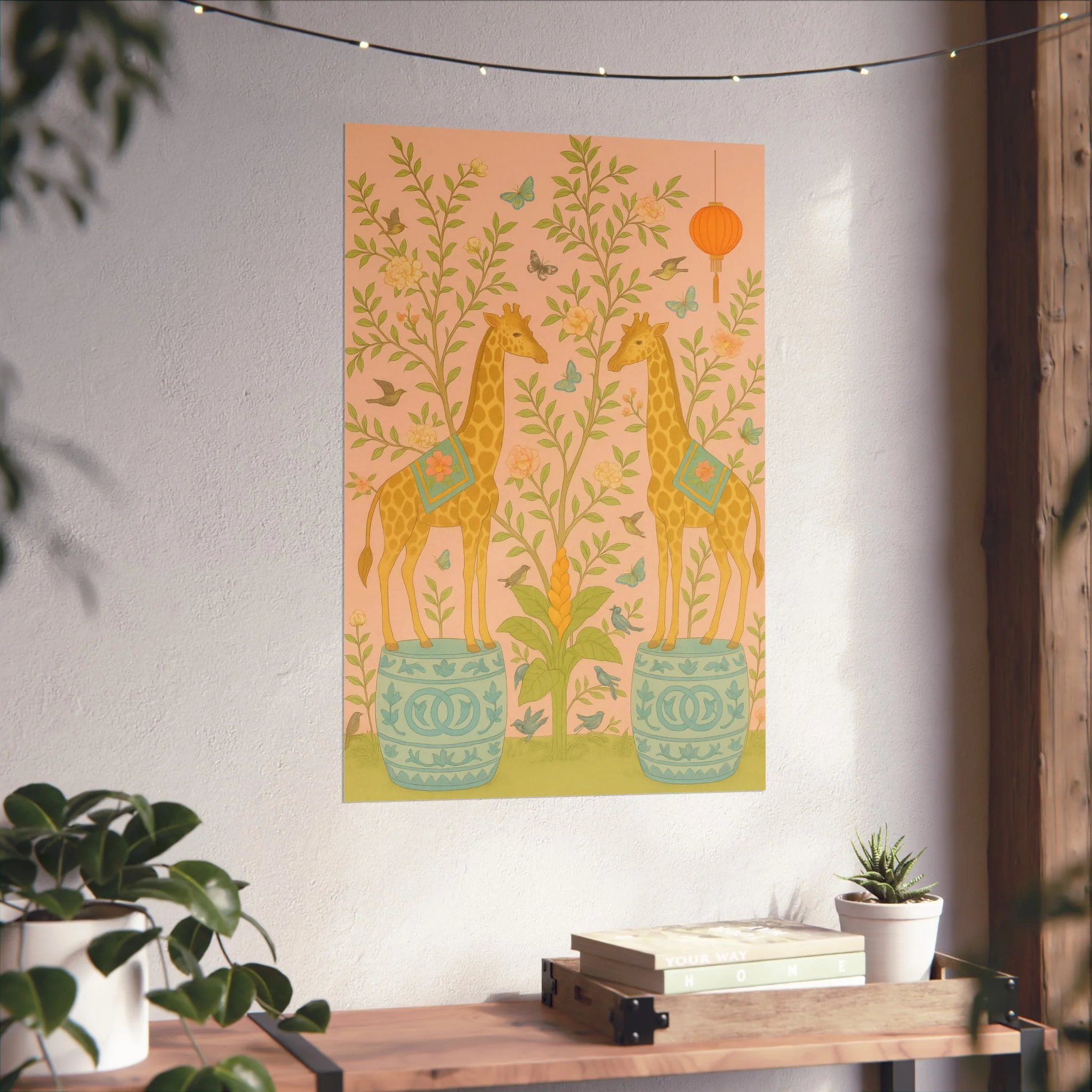 Chinoiserie Giraffe Twins Fine Art Poster - Image 38