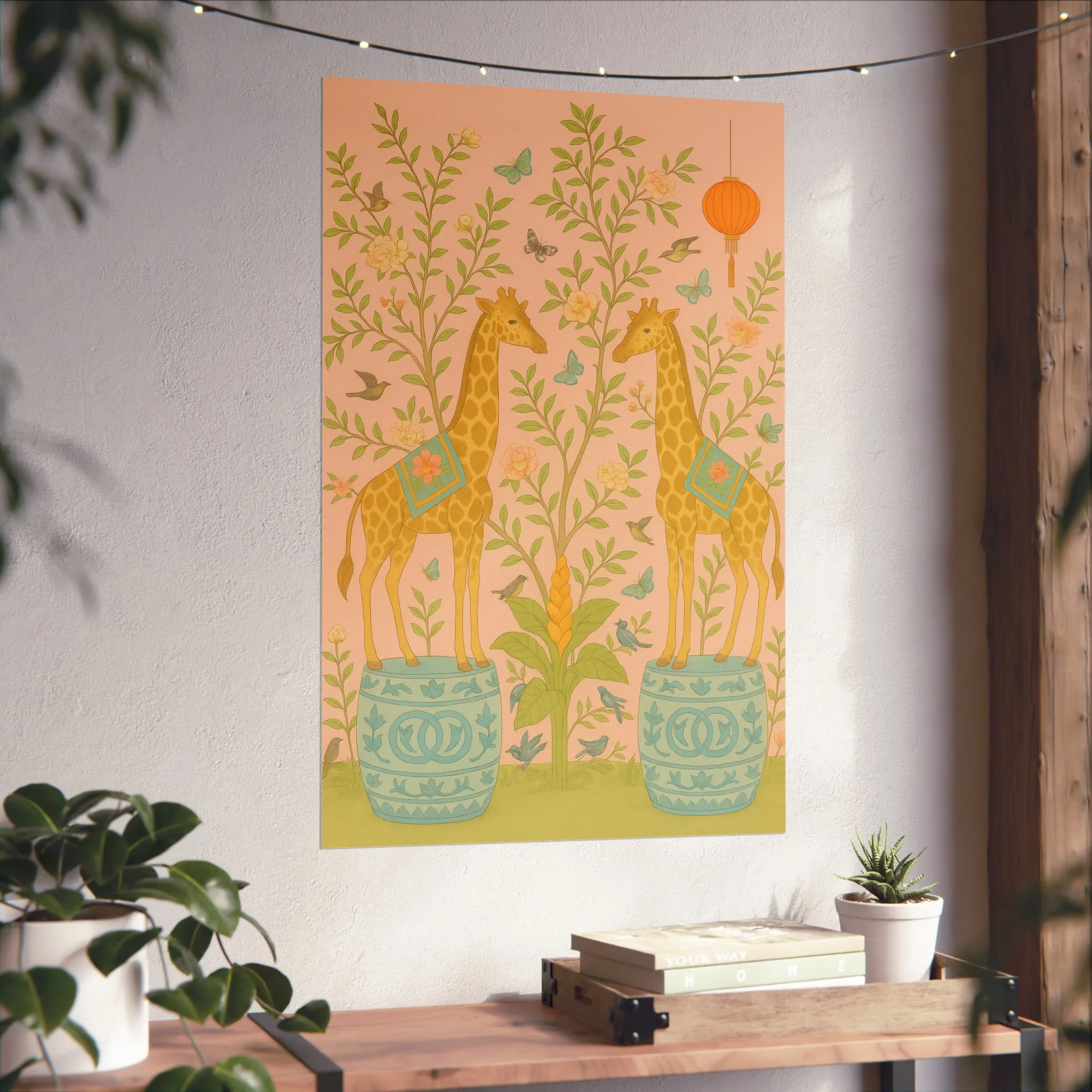 Chinoiserie Giraffe Twins Fine Art Poster - Image 40