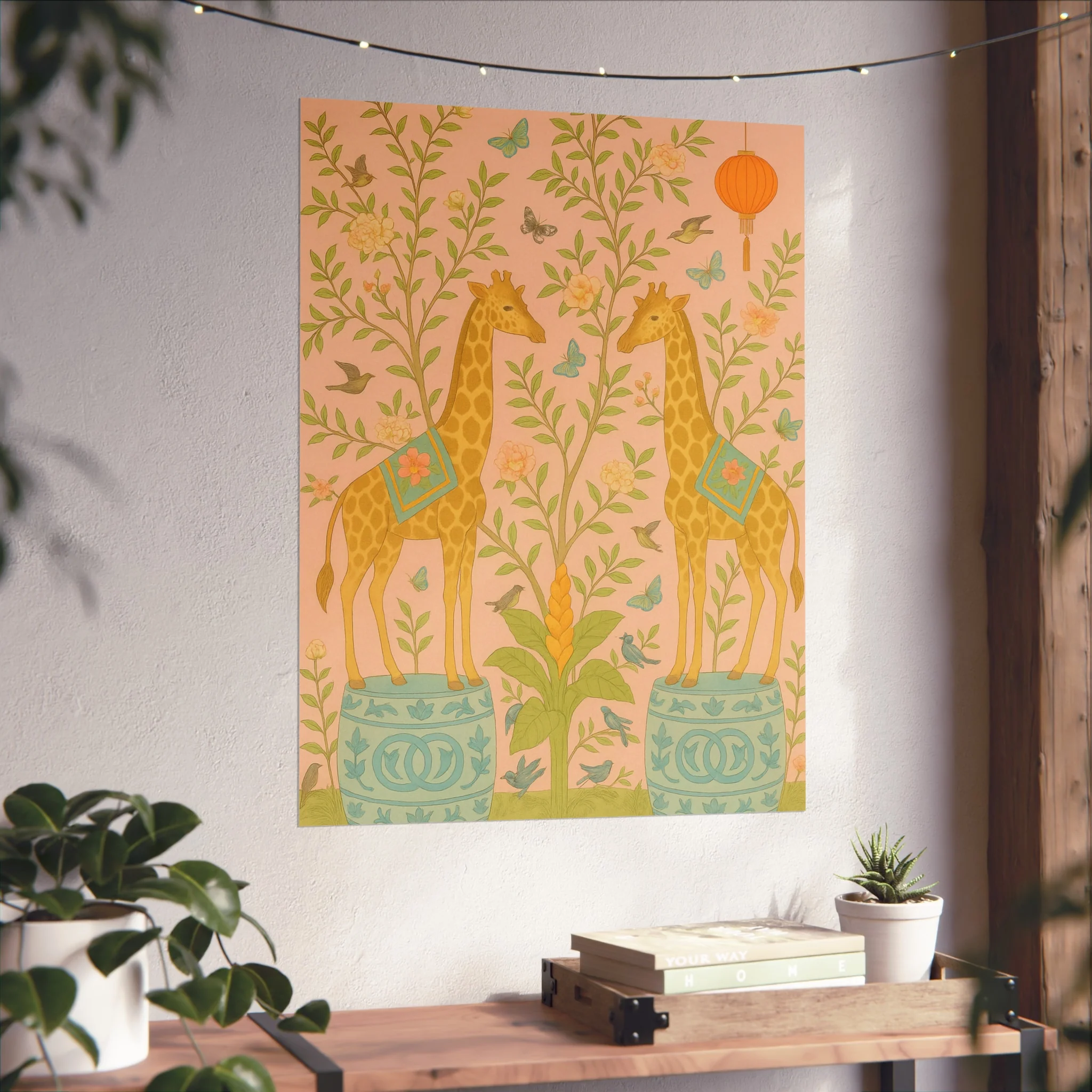 Chinoiserie Giraffe Twins Fine Art Poster - Image 42