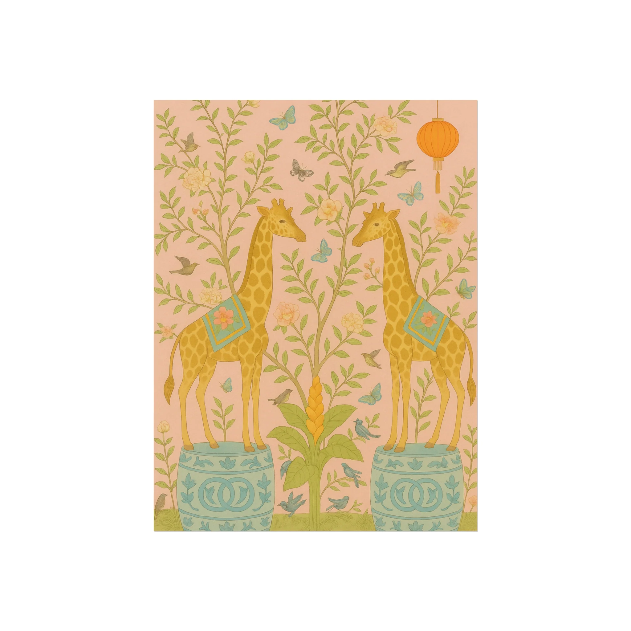 Chinoiserie Giraffe Twins Fine Art Poster - Image 6