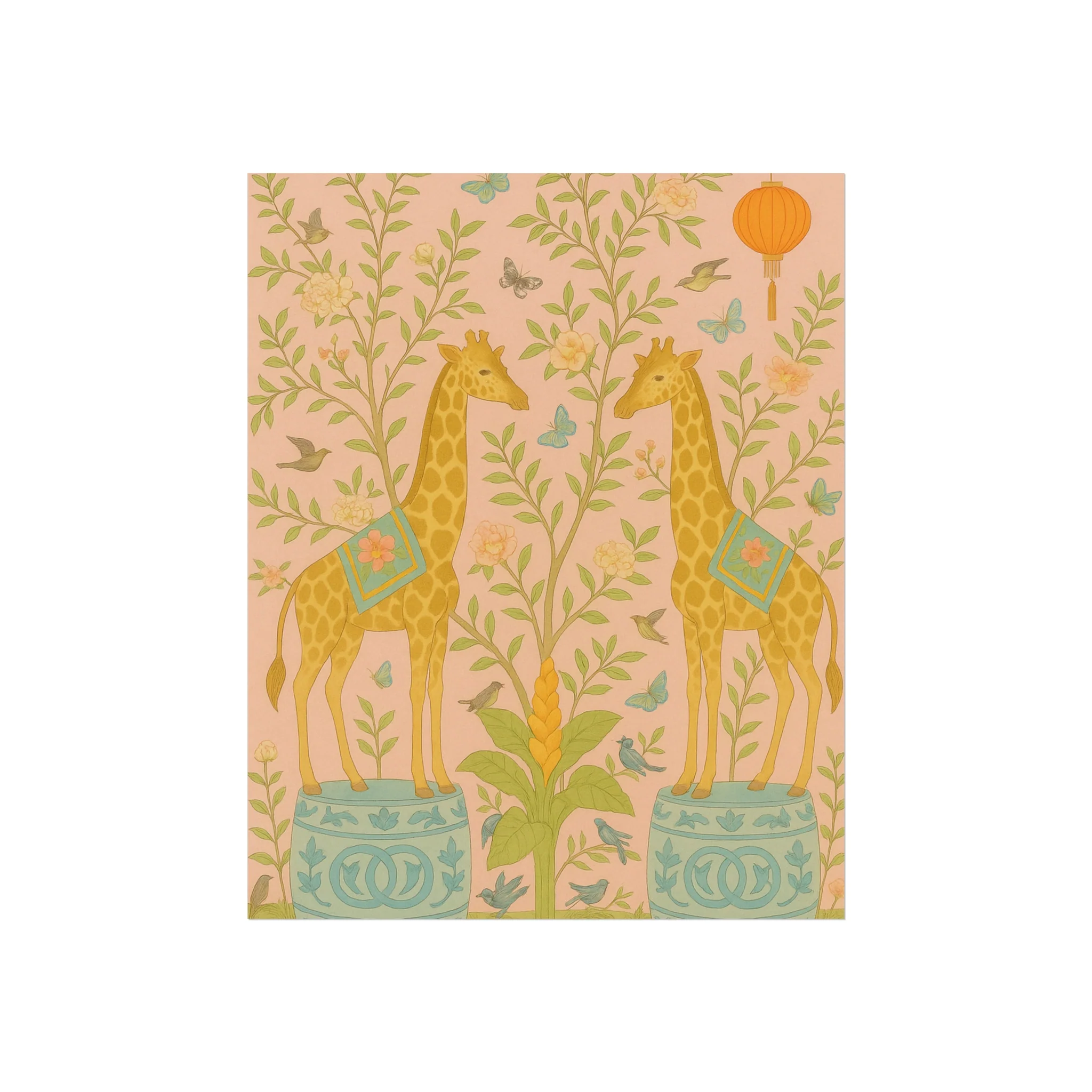 Chinoiserie Giraffe Twins Fine Art Poster - Image 8