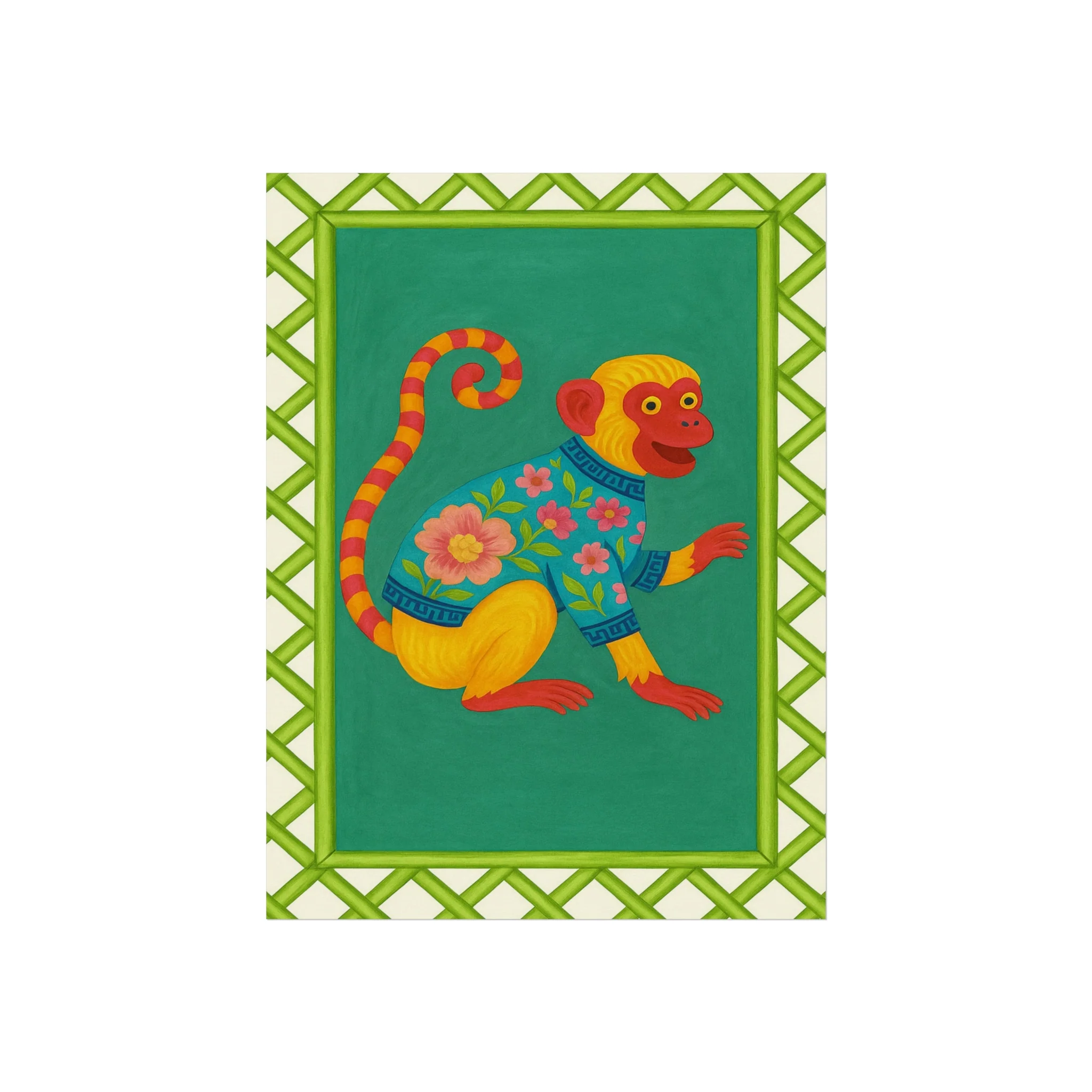 Chinoiserie Playful Monkey Fine Art Poster - Image 10