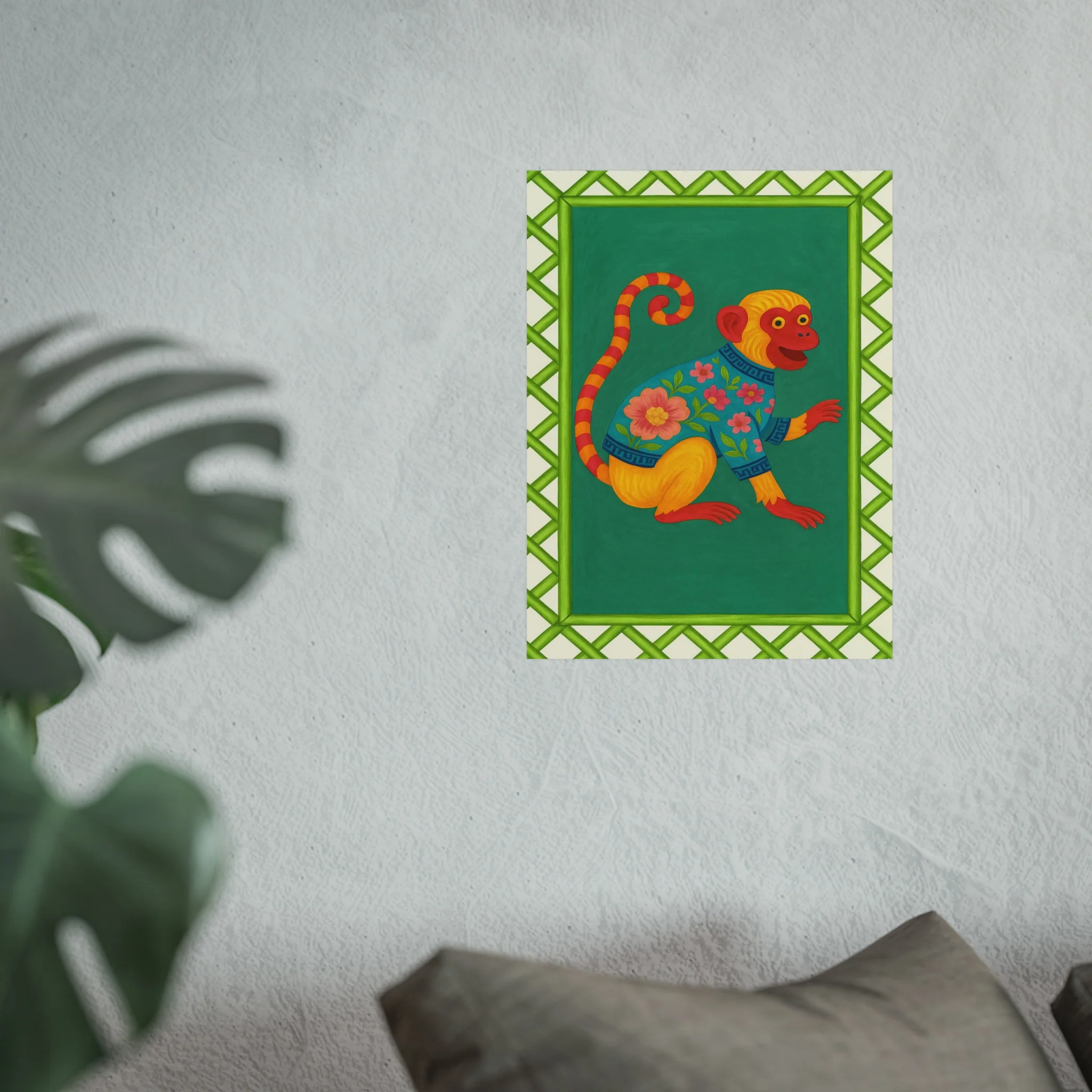Chinoiserie Playful Monkey Fine Art Poster - Image 27