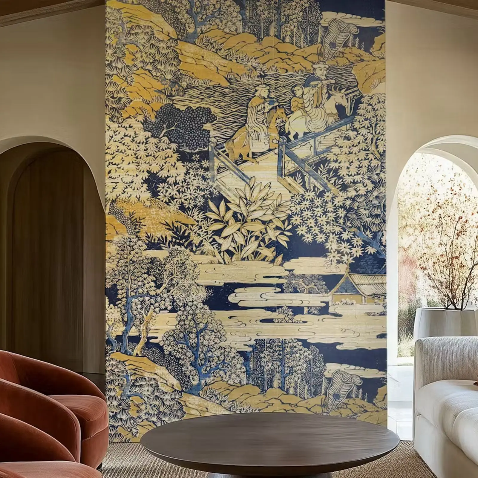 Chinoiserie Scenic Mural - Image 4