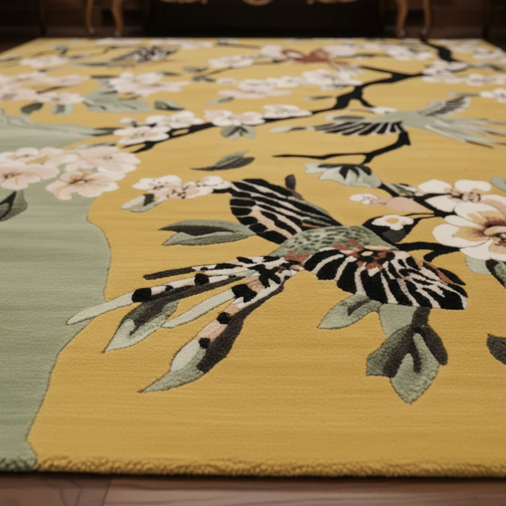 Chirping Petal Dance Hand Tufted Rug - Image 3