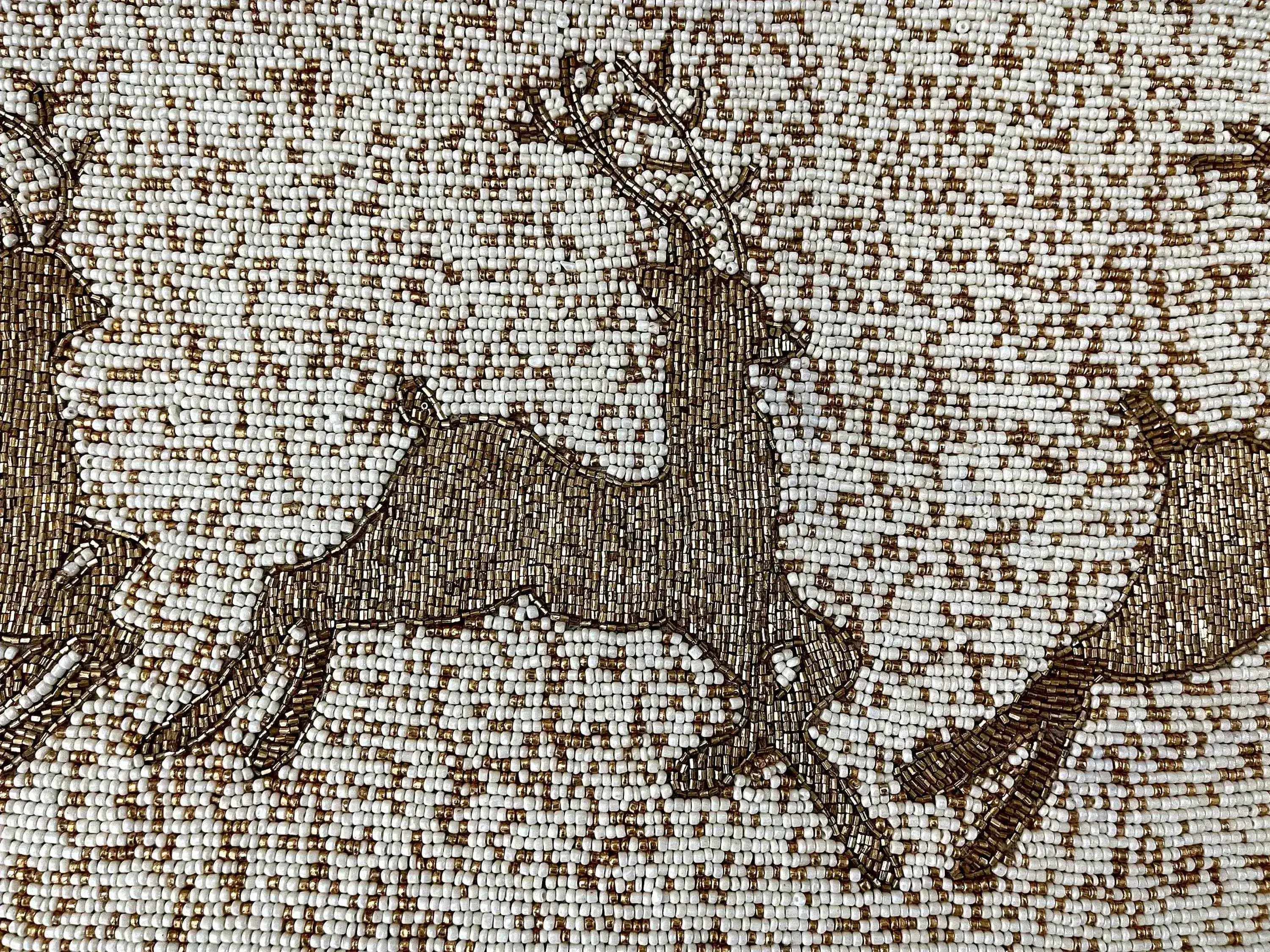 Christmas Golden Reindeer Beaded Table Runner - Image 5