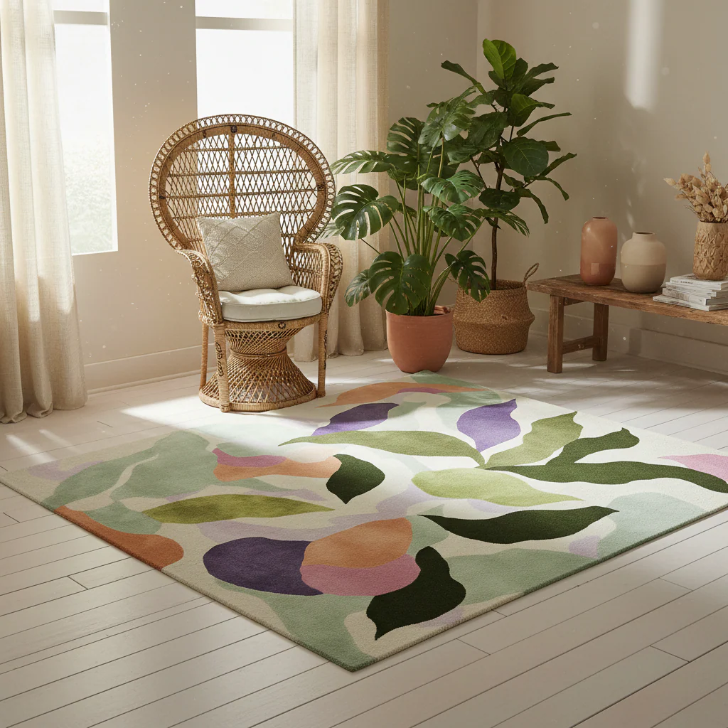 Chroma Leaf Curve Hand Tufted Rug - Image 2