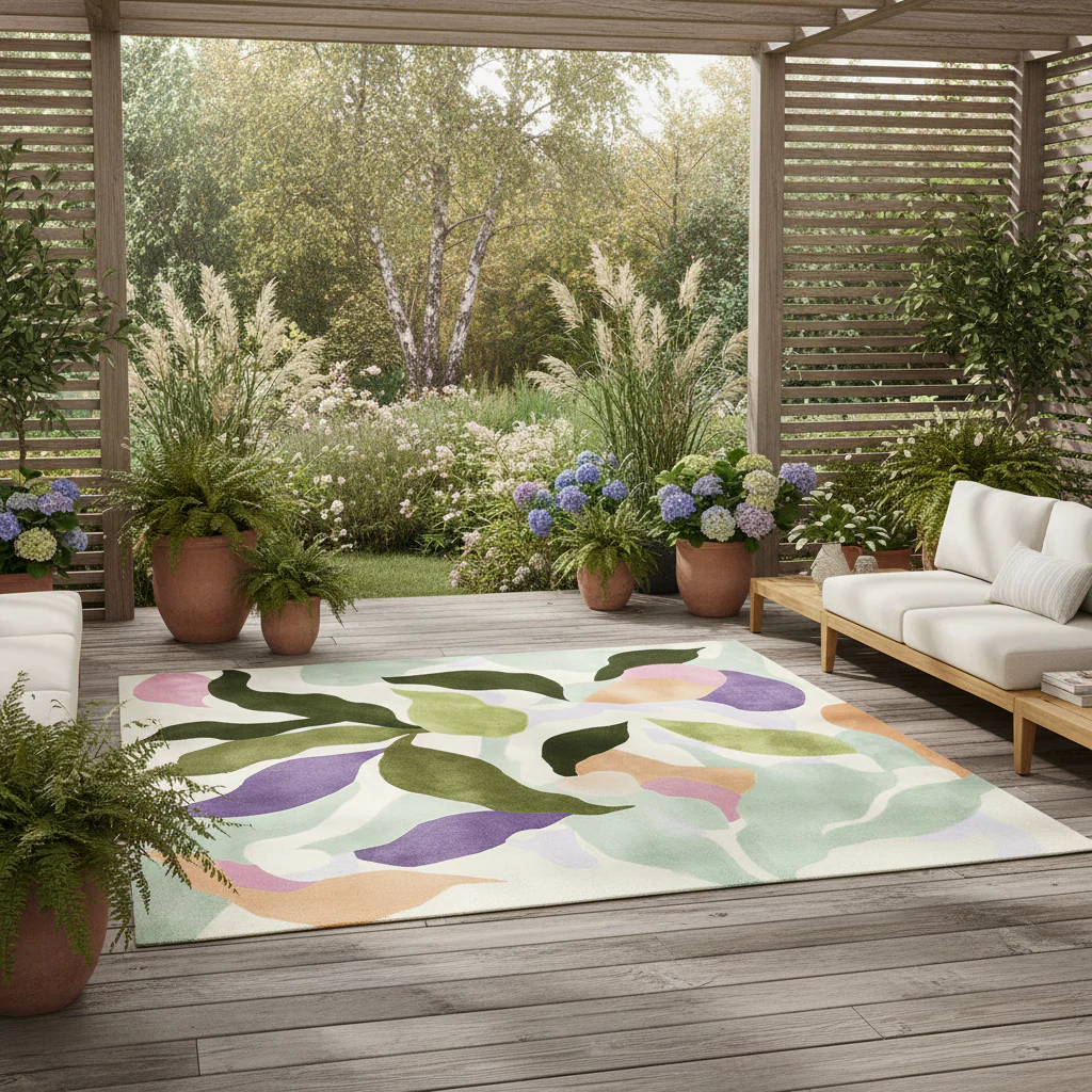 Chroma Leaf Curve Hand Tufted Rug - Image 3