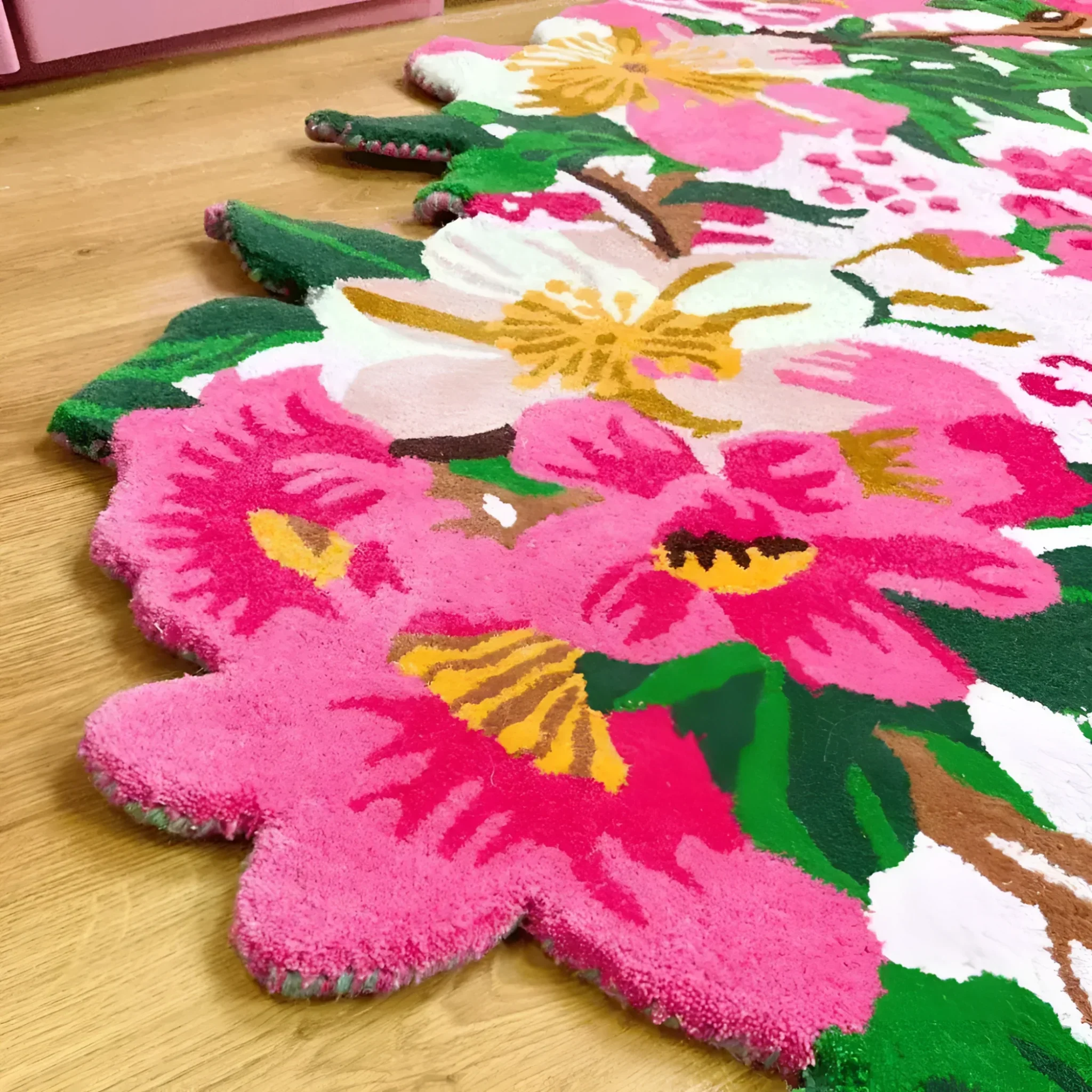 Chromatic Bloom Hand Tufted Round Rug - Vibrant - Image 3