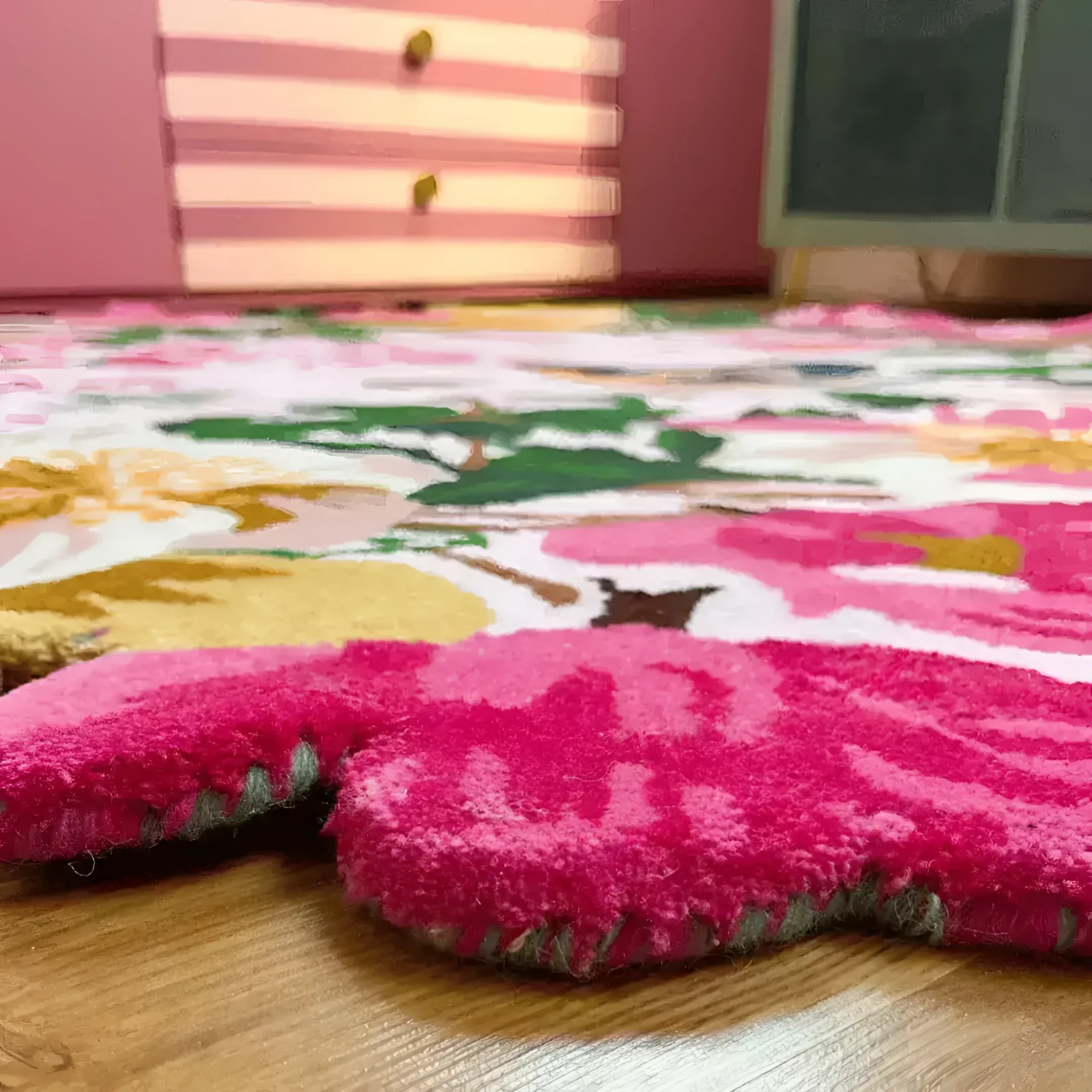 Chromatic Bloom Hand Tufted Round Rug - Vibrant - Image 7