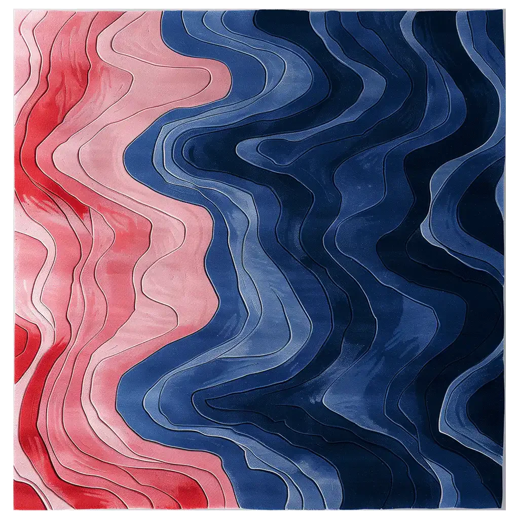 Chromatic Currents Hand Tufted Rug