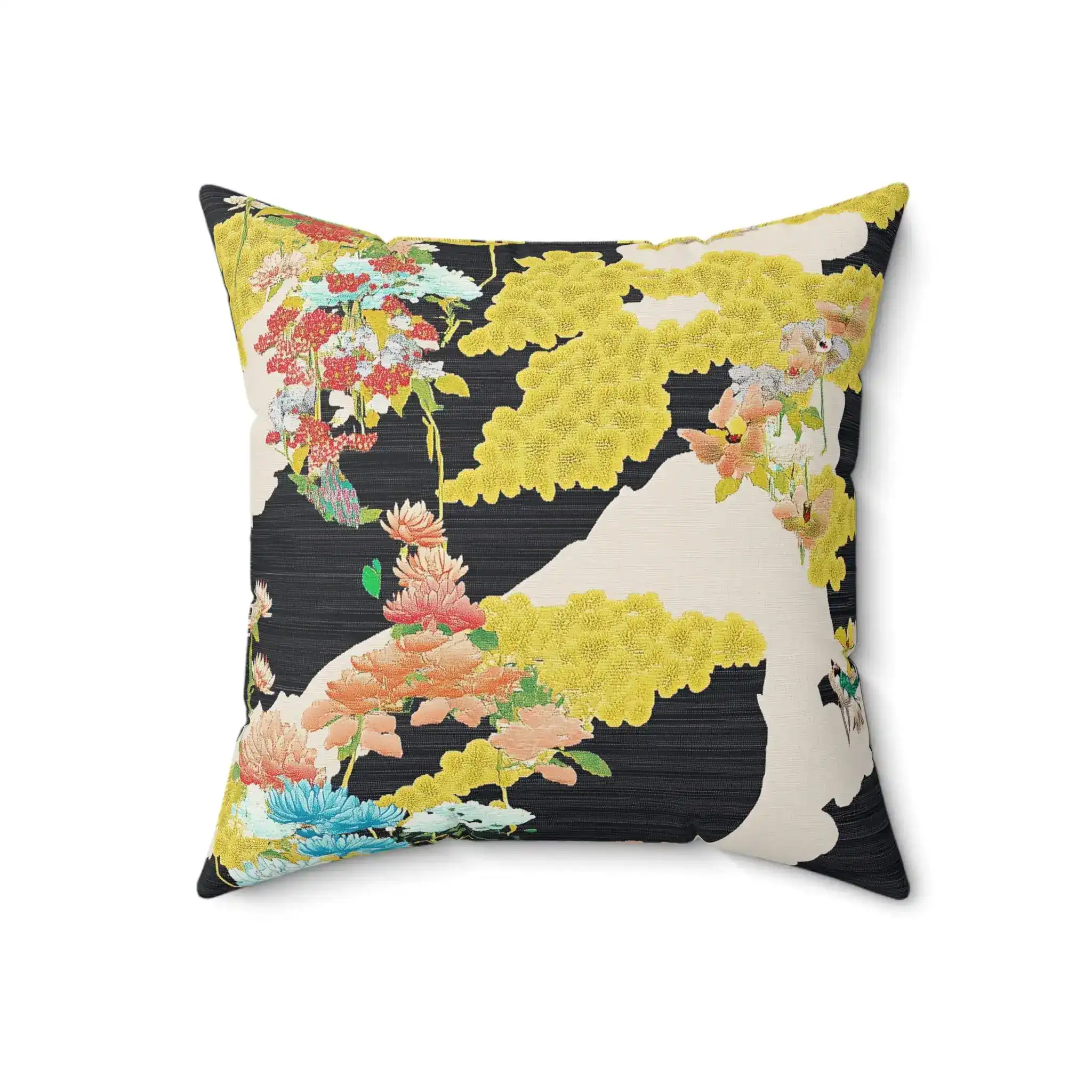 Chrysanthemum River Garden Throw Pillow - Image 5