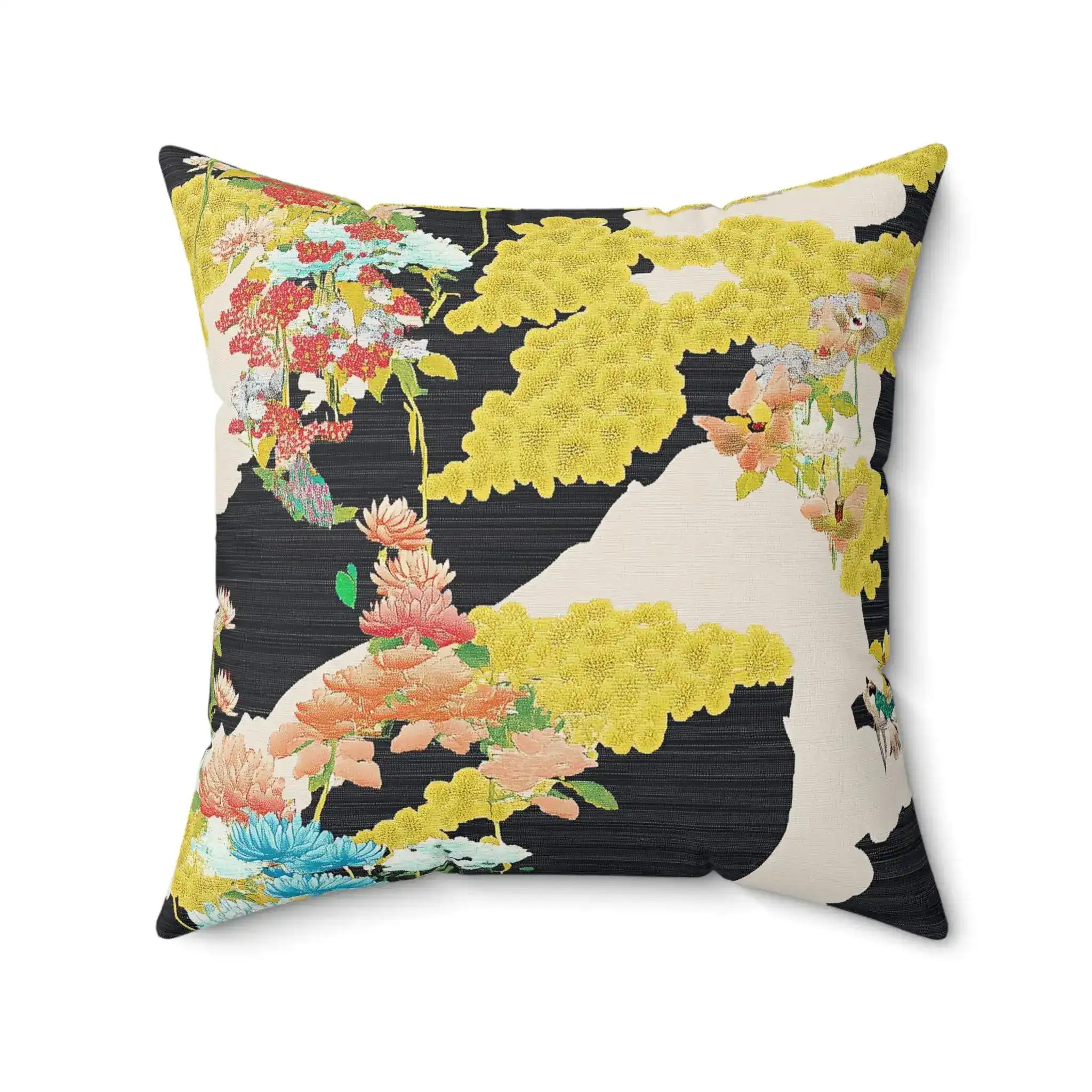 Chrysanthemum River Garden Throw Pillow - Image 6