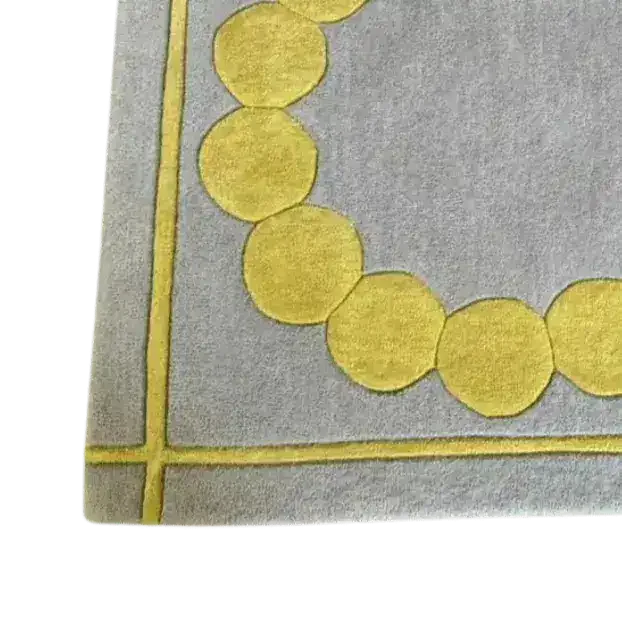 Circle of Suns Square Hand Tufted Wool Rug - Gray - Image 5